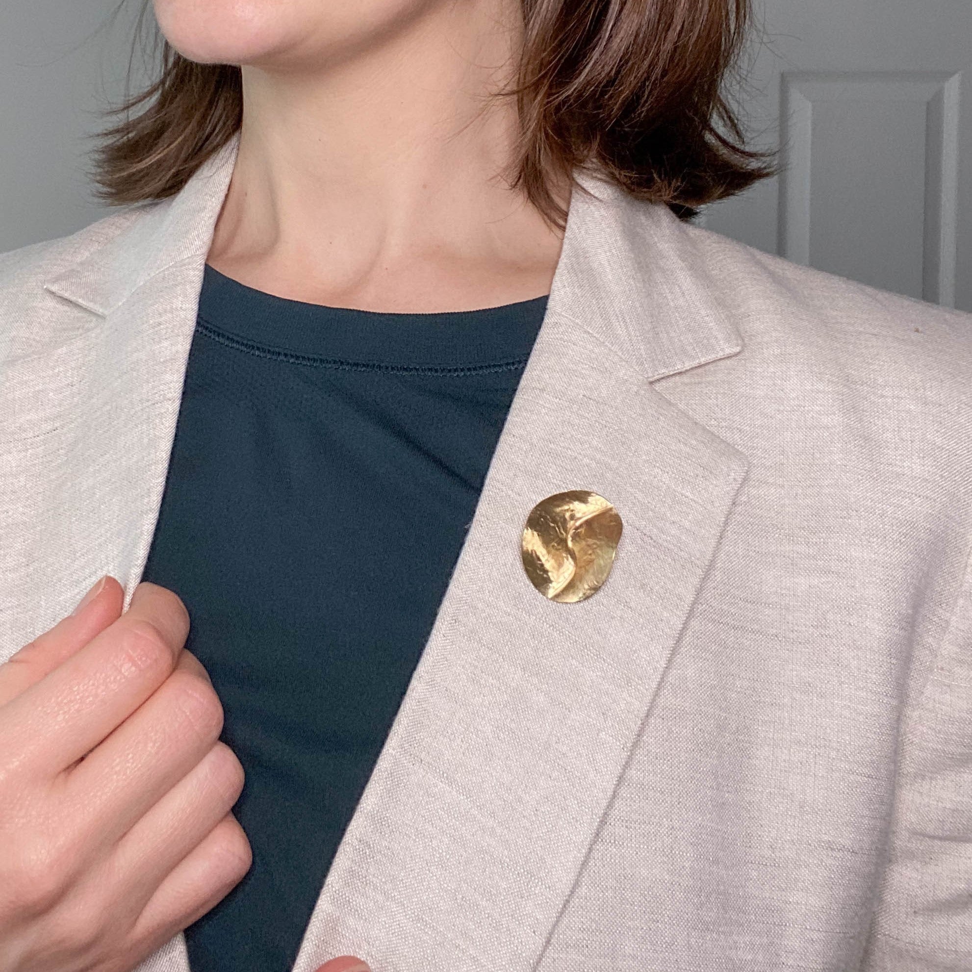 Brass brooch houston jeweler geophilia studio