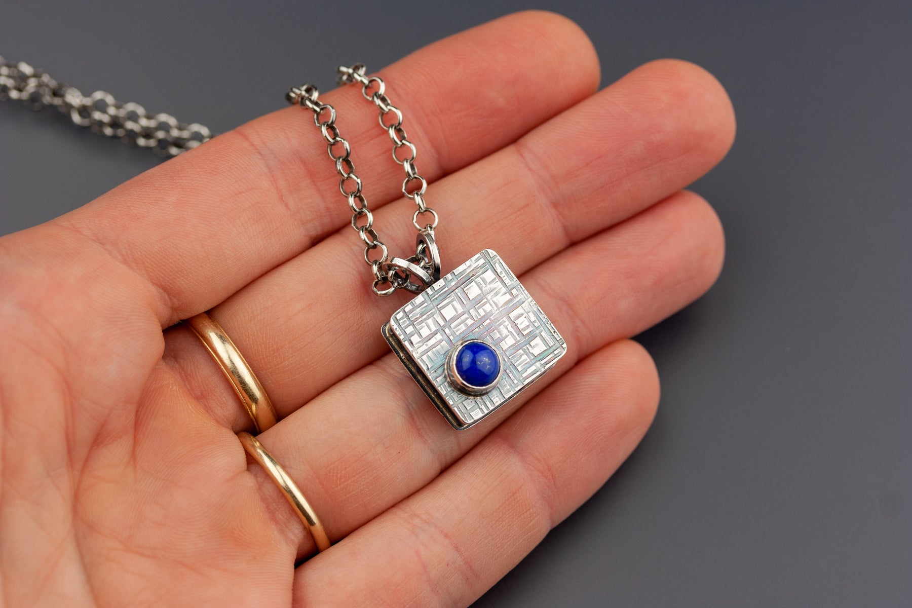 Lapis Box Pendant