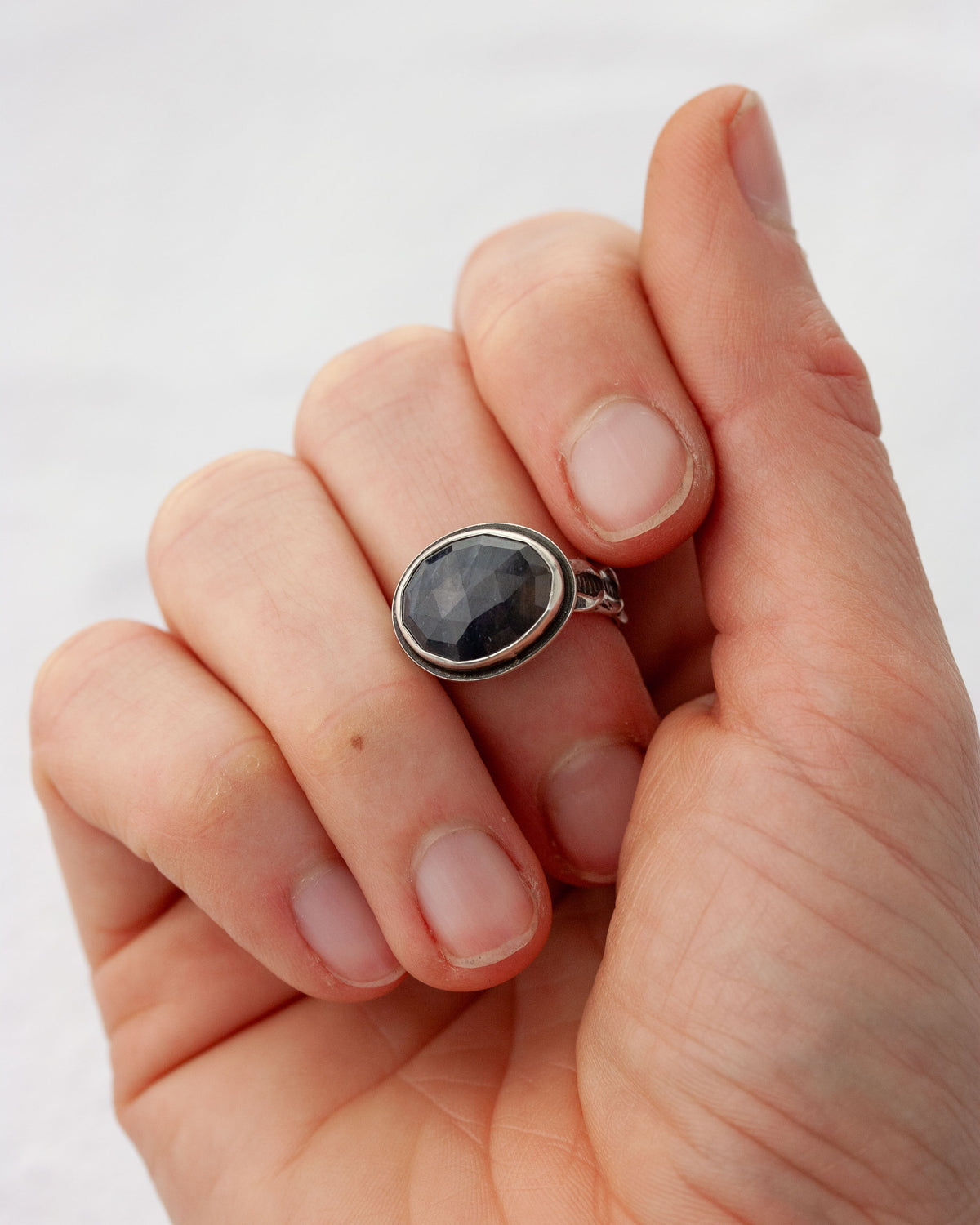 Dark Blue Sapphire Ring - US 7
