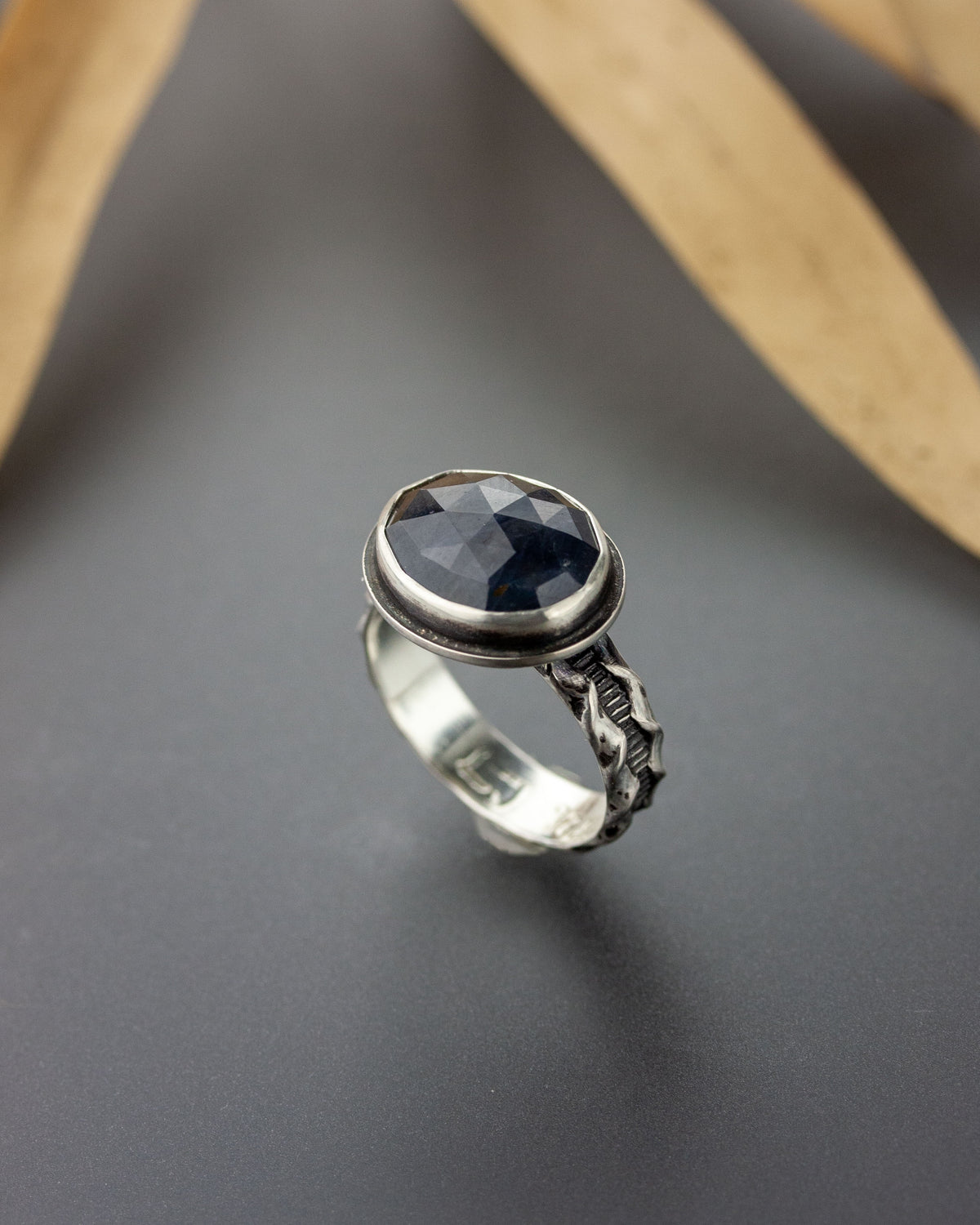 Dark Blue Sapphire Ring - US 7