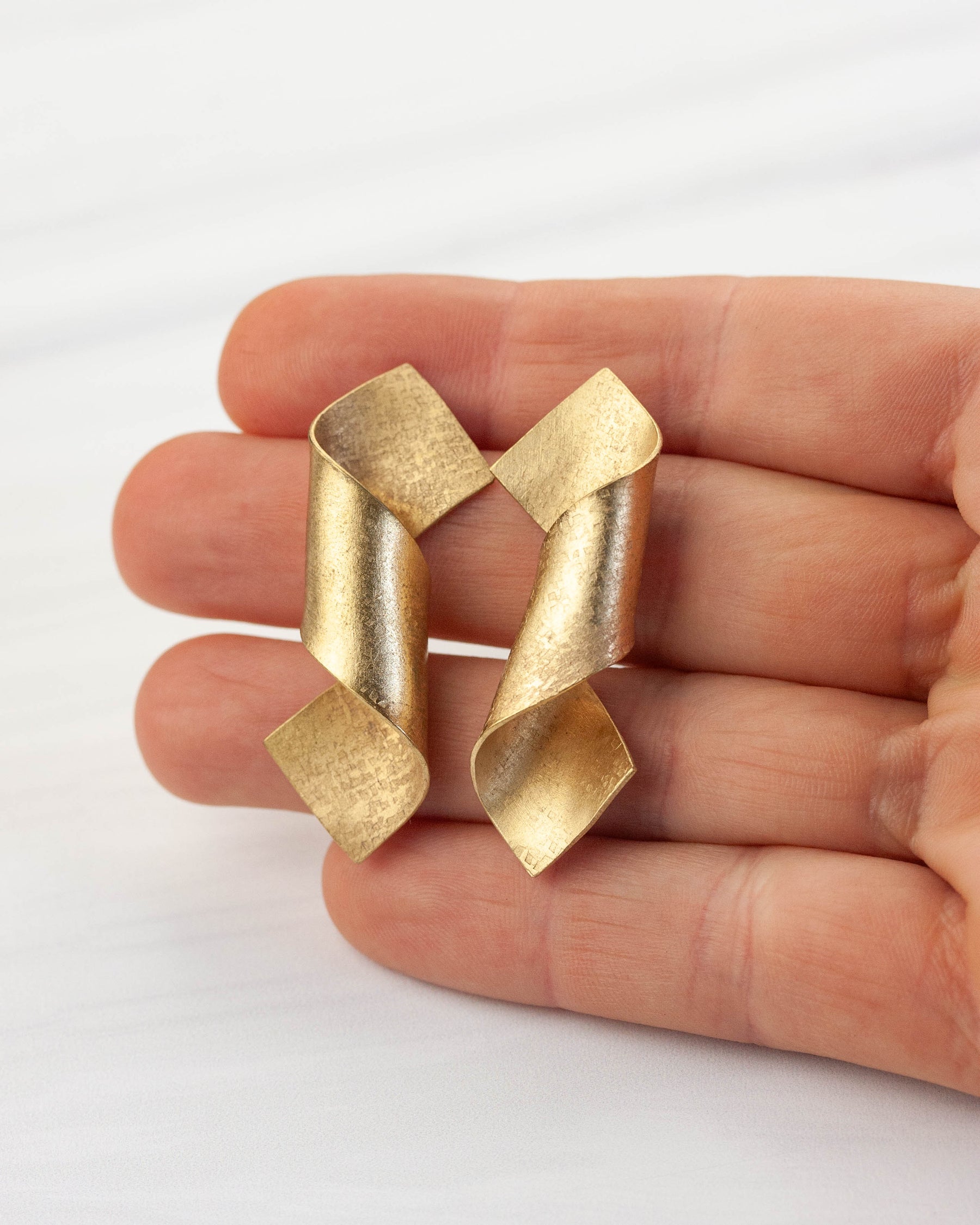 Cascade Brass Earrings