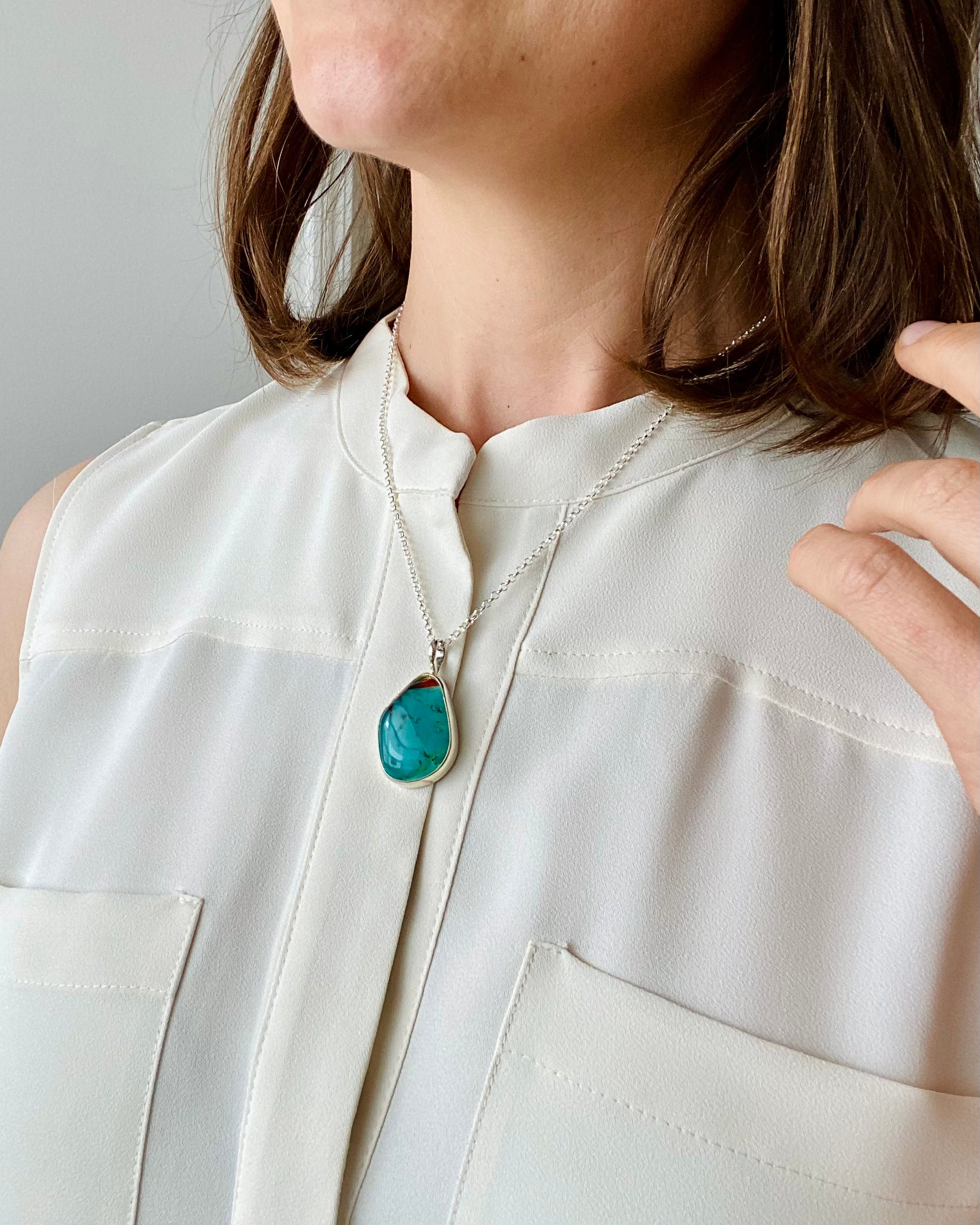 Vernal Pool | Turquoise glass pendant