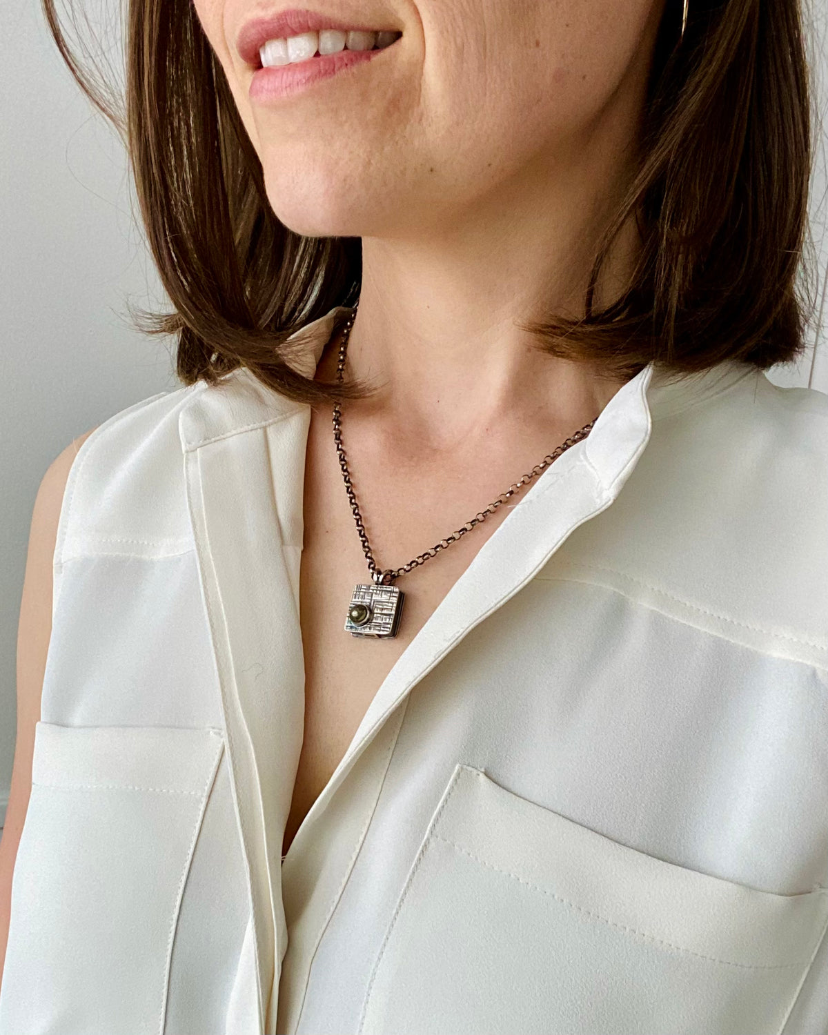 Pyrite Box Pendant