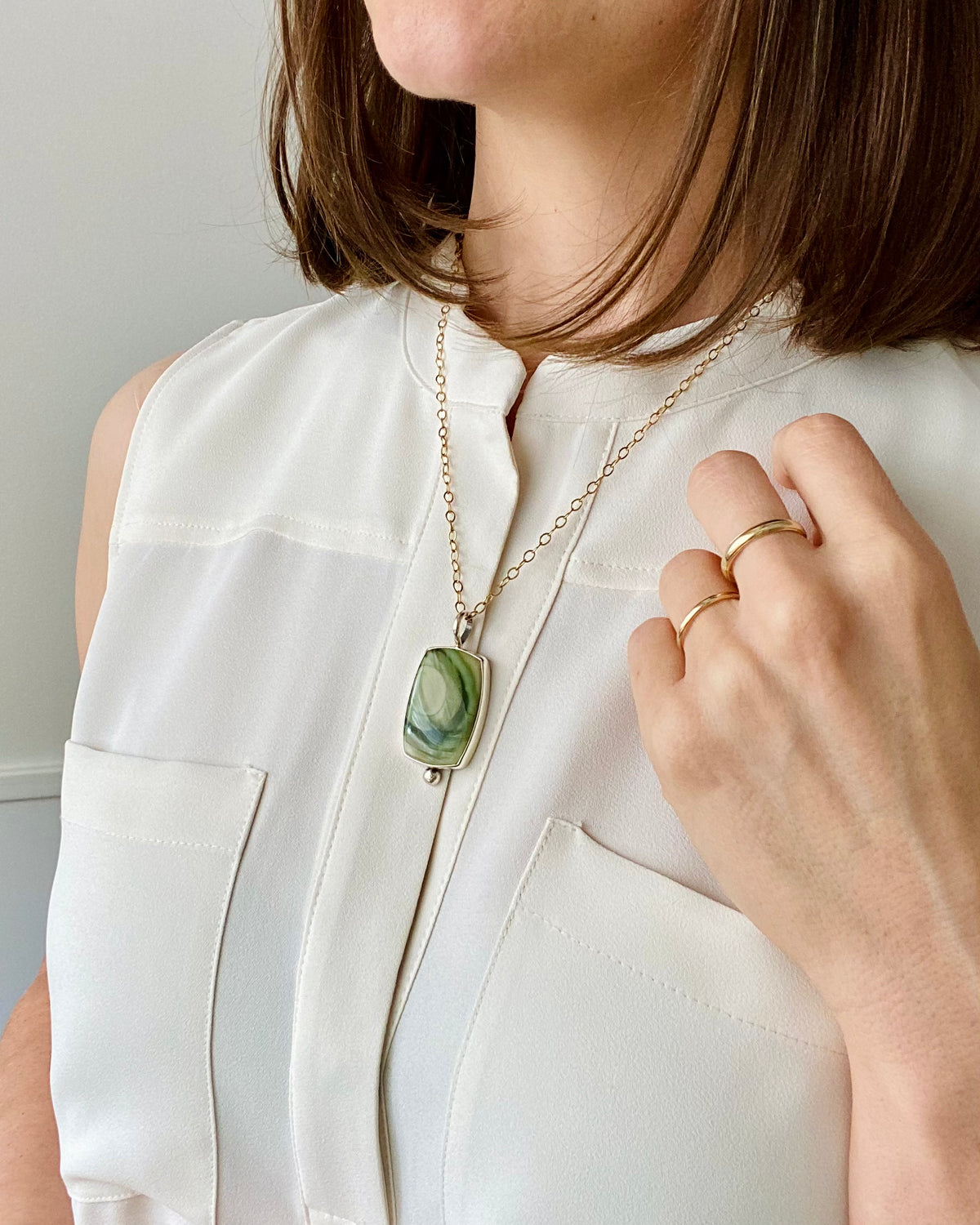 Green Imperial Jasper Pendant