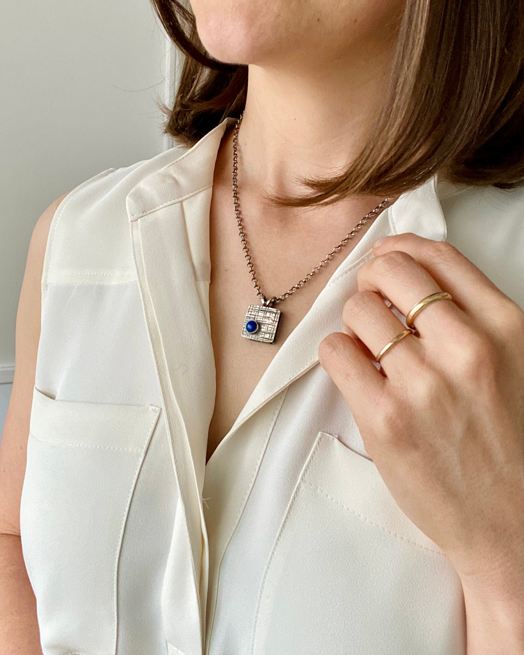 Lapis Box Pendant