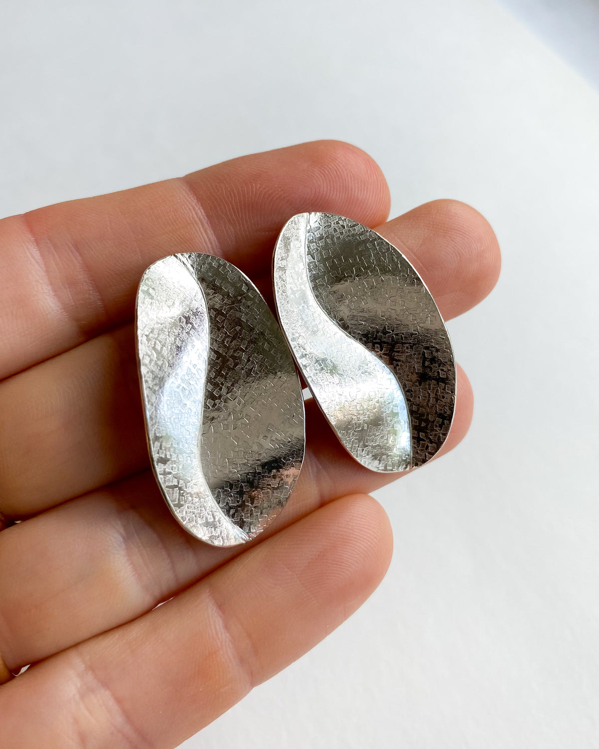 Meander Silver Earrings