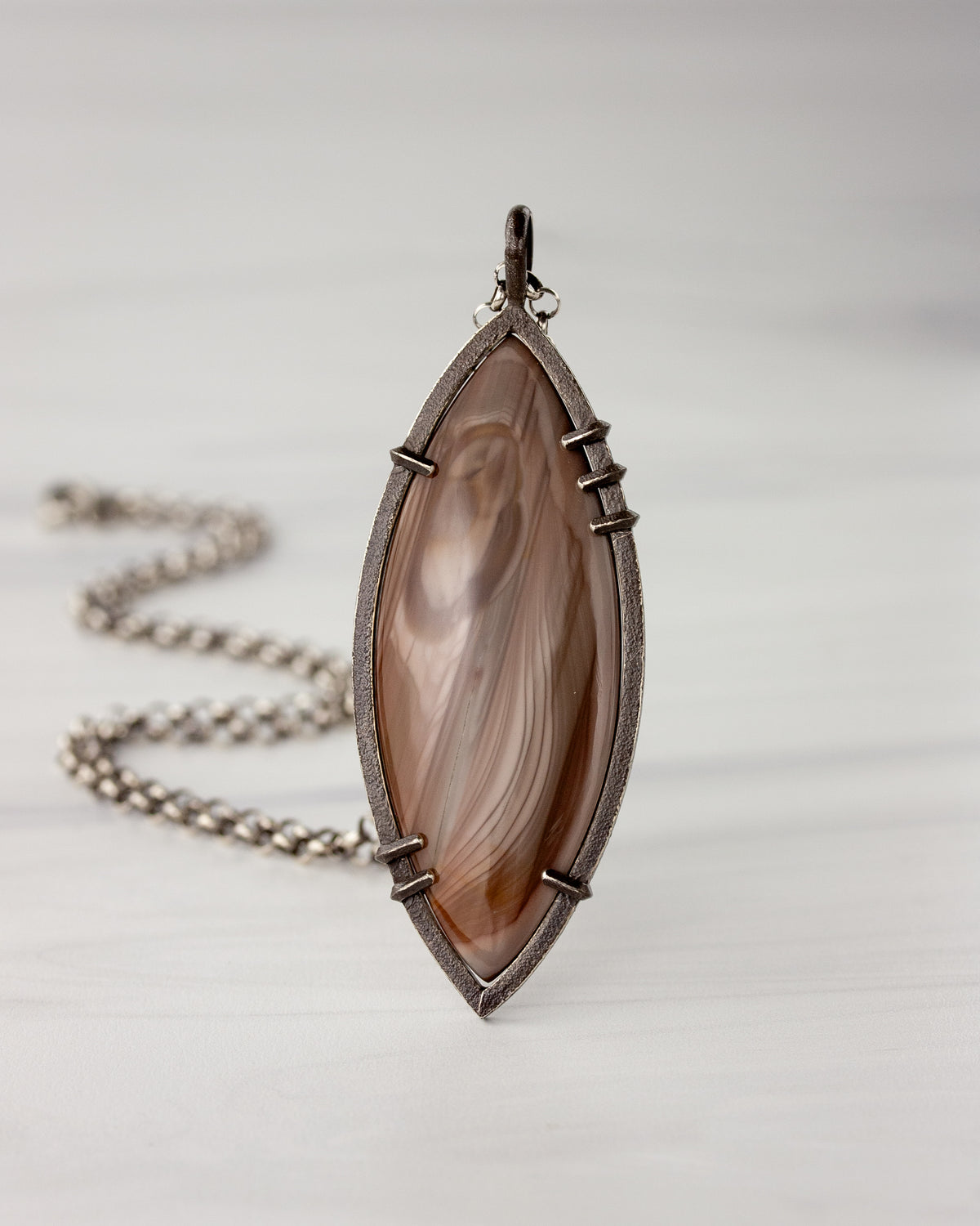 Imperial jasper pendant in sterling silver