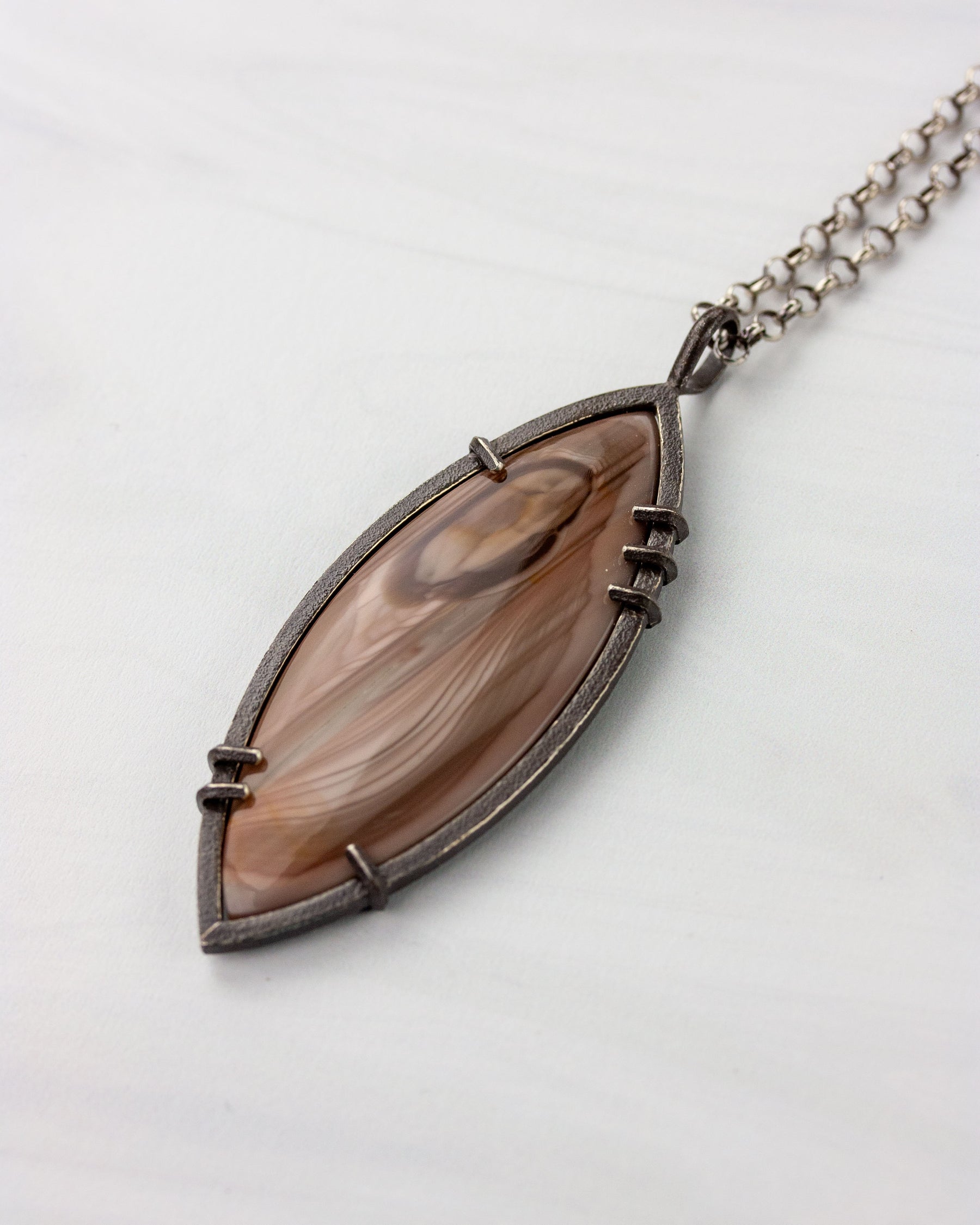 Imperial jasper pendant set in sterling silver