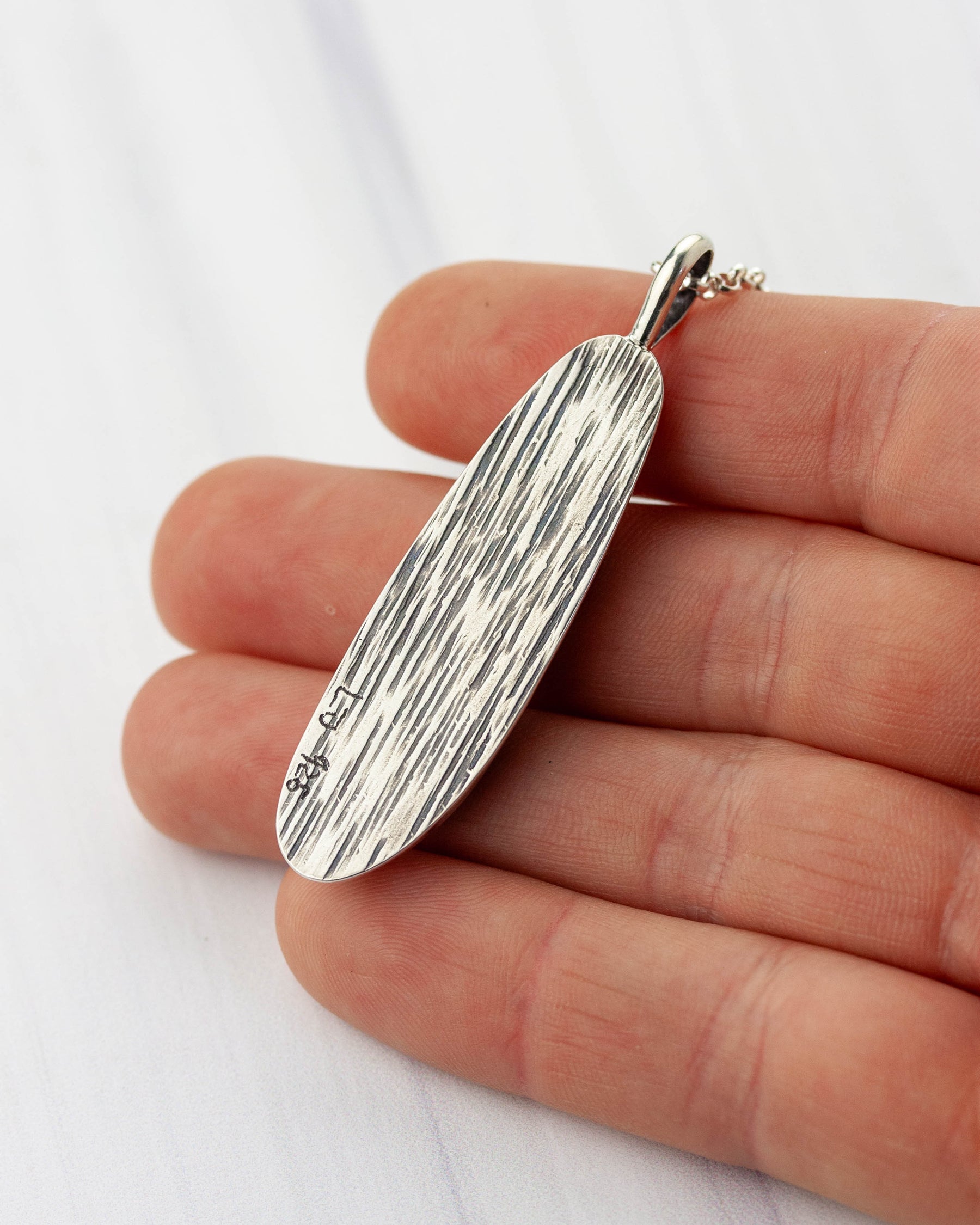 Riptide | Long blue glass pendant