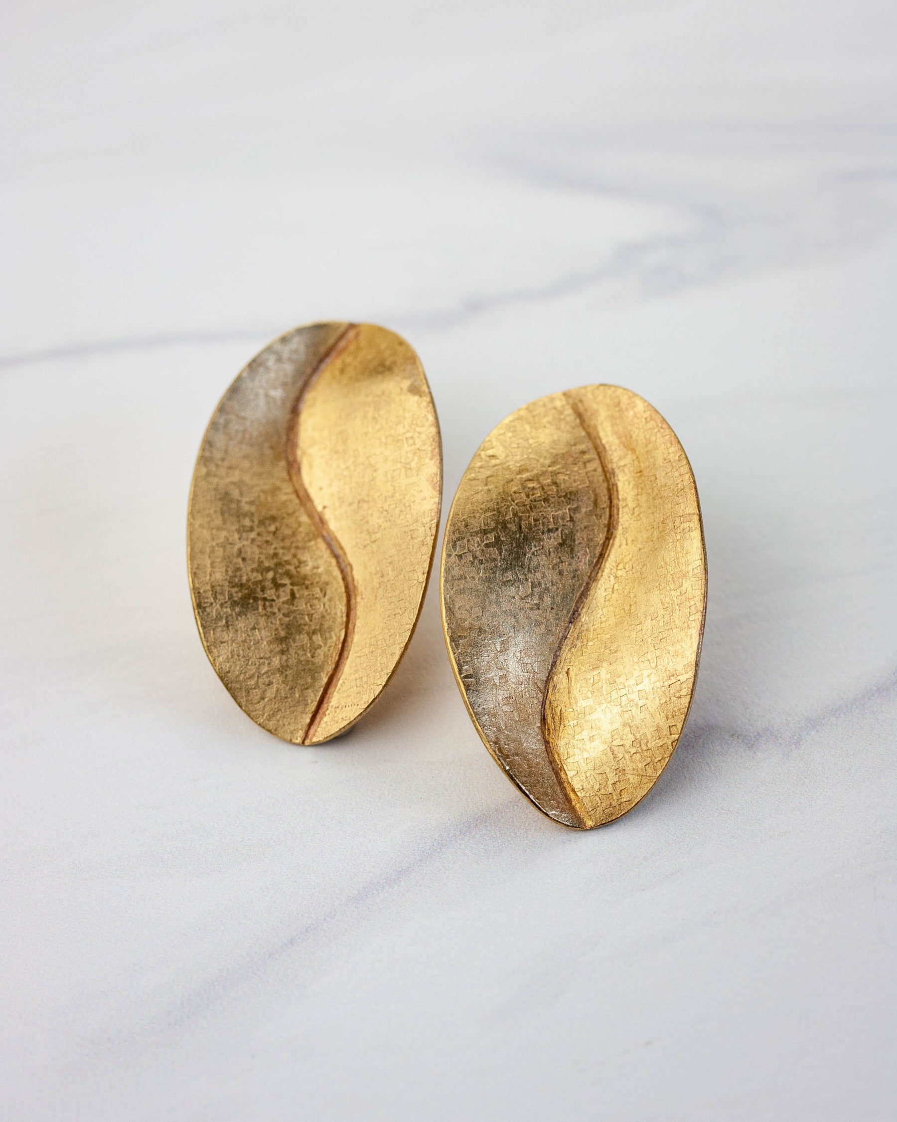 Meander Brass Earrings