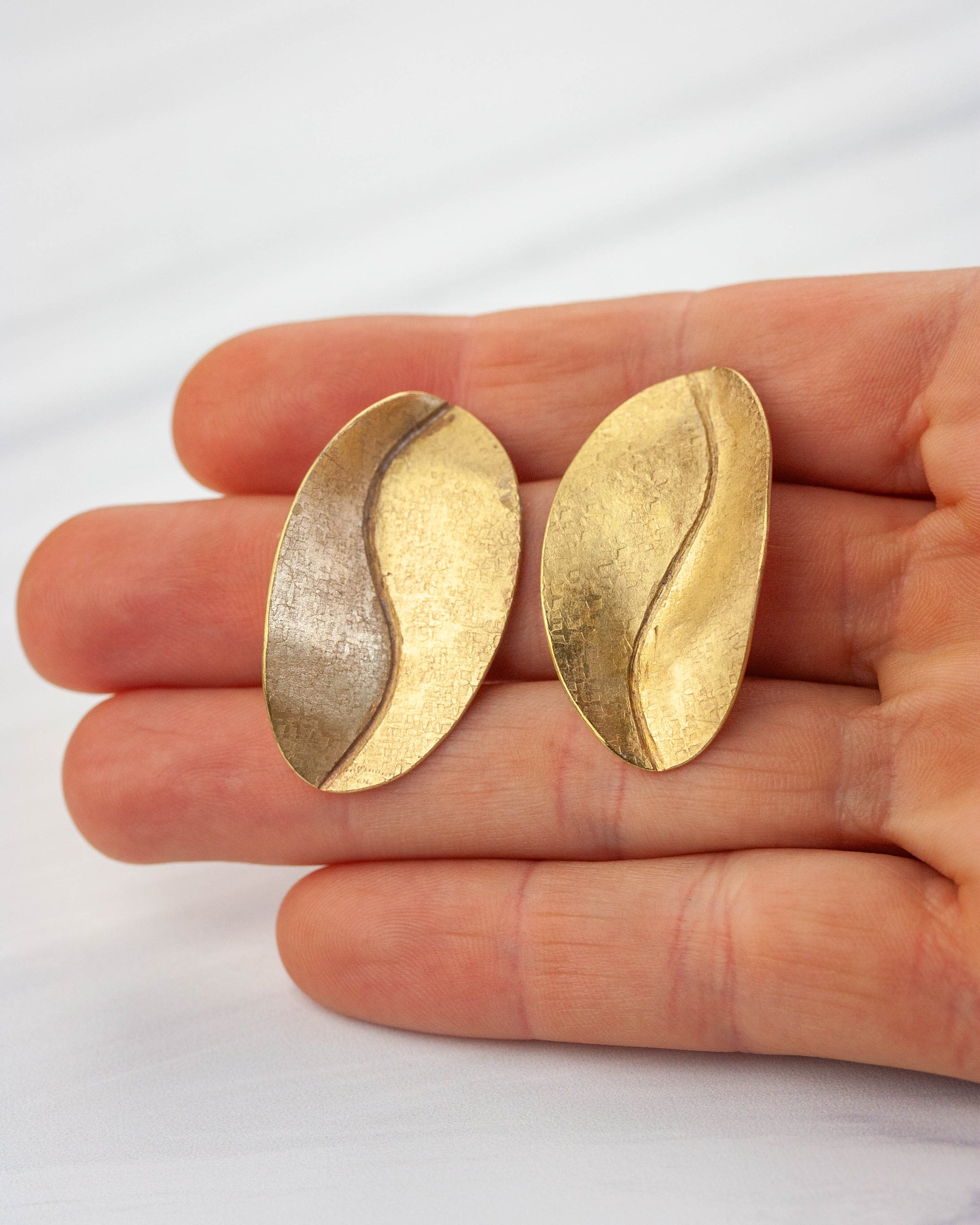 Meander Brass Earrings