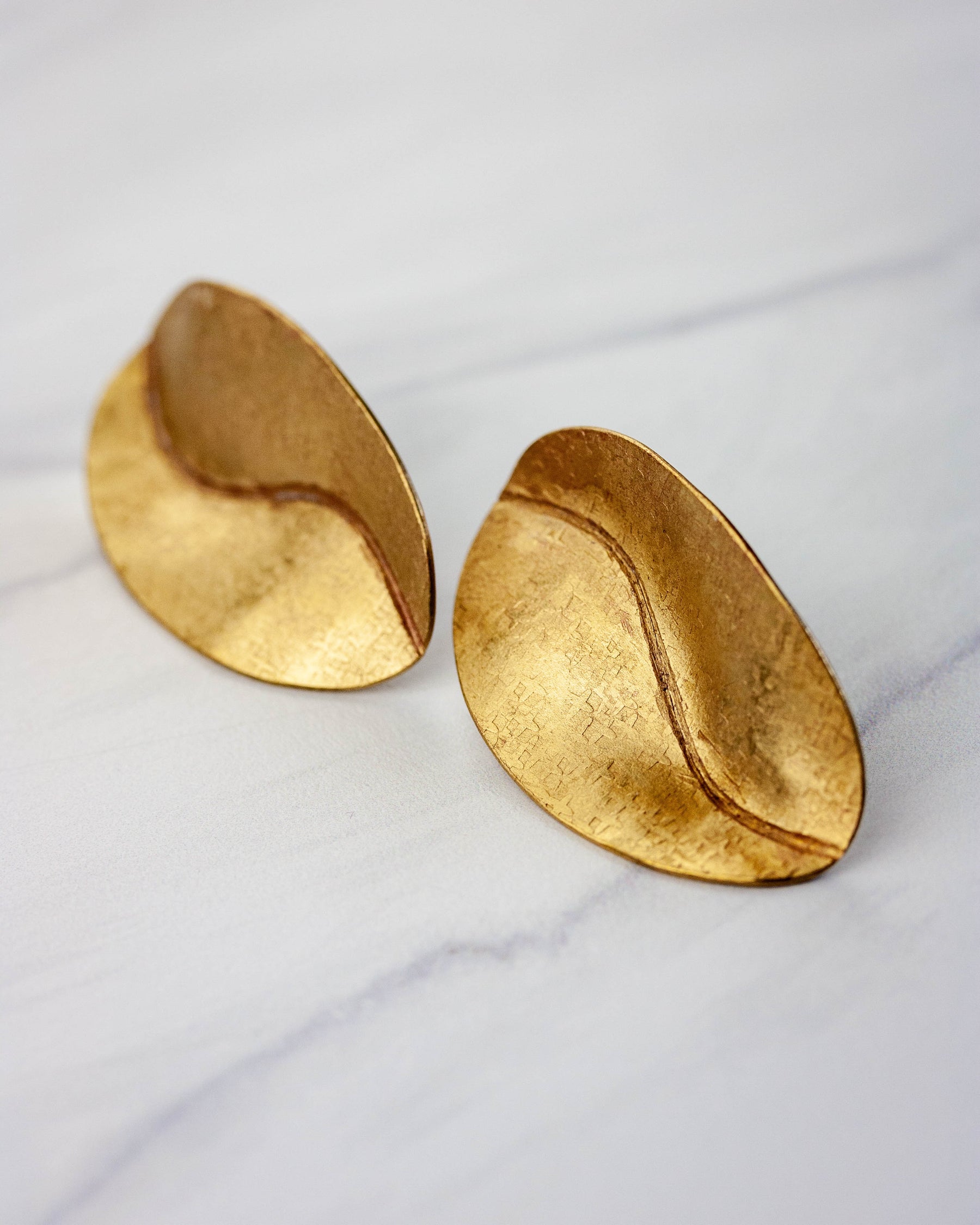 Meander Brass Earrings