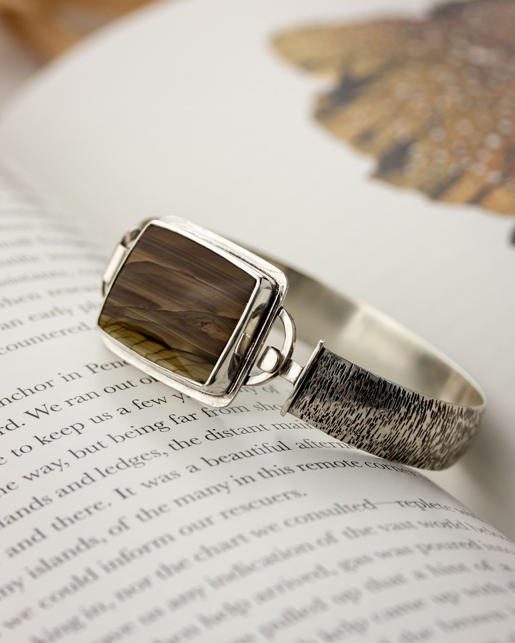 Edge of Reality | Picture Jasper Hinged Bracelet