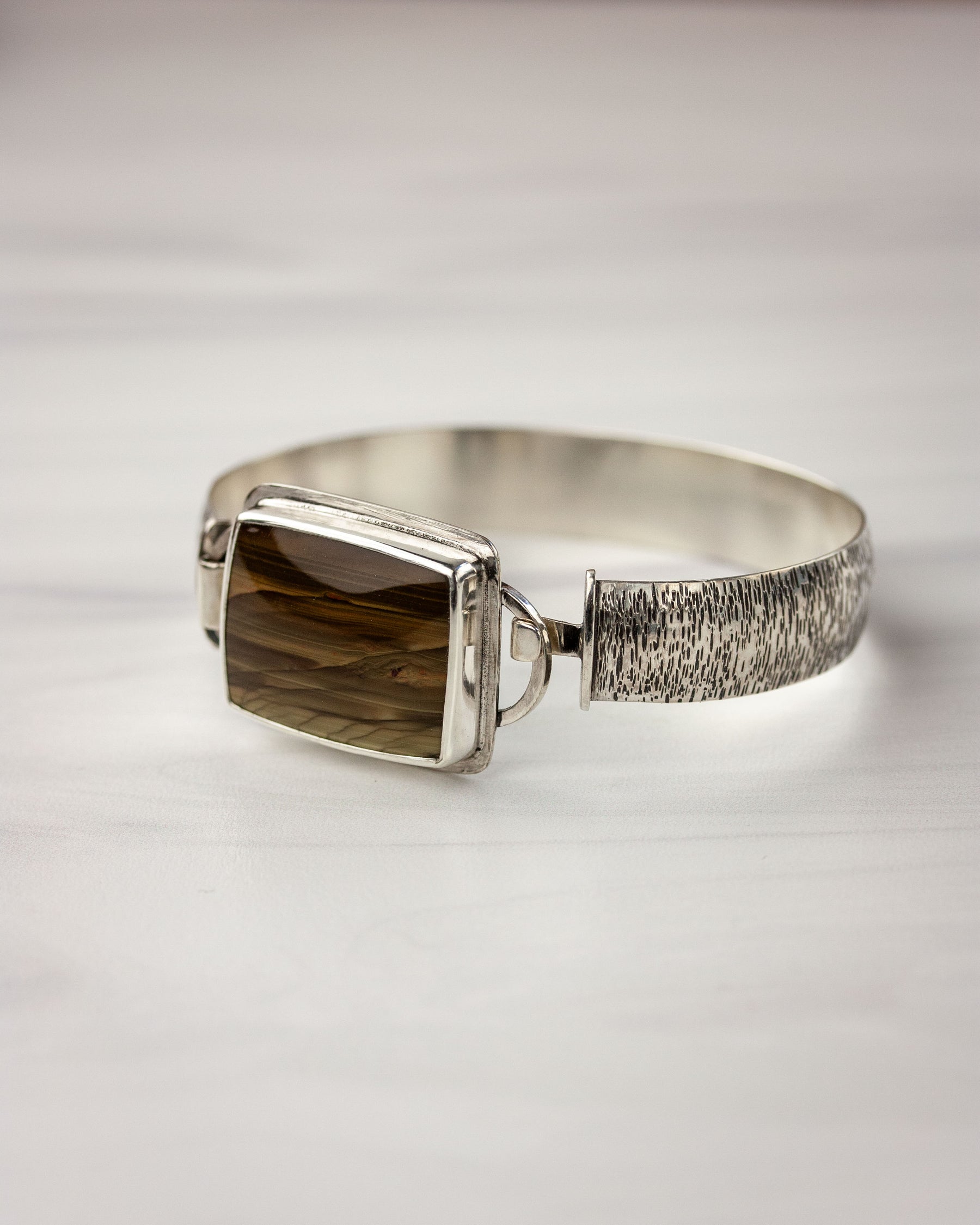 Edge of Reality | Picture Jasper Hinged Bracelet