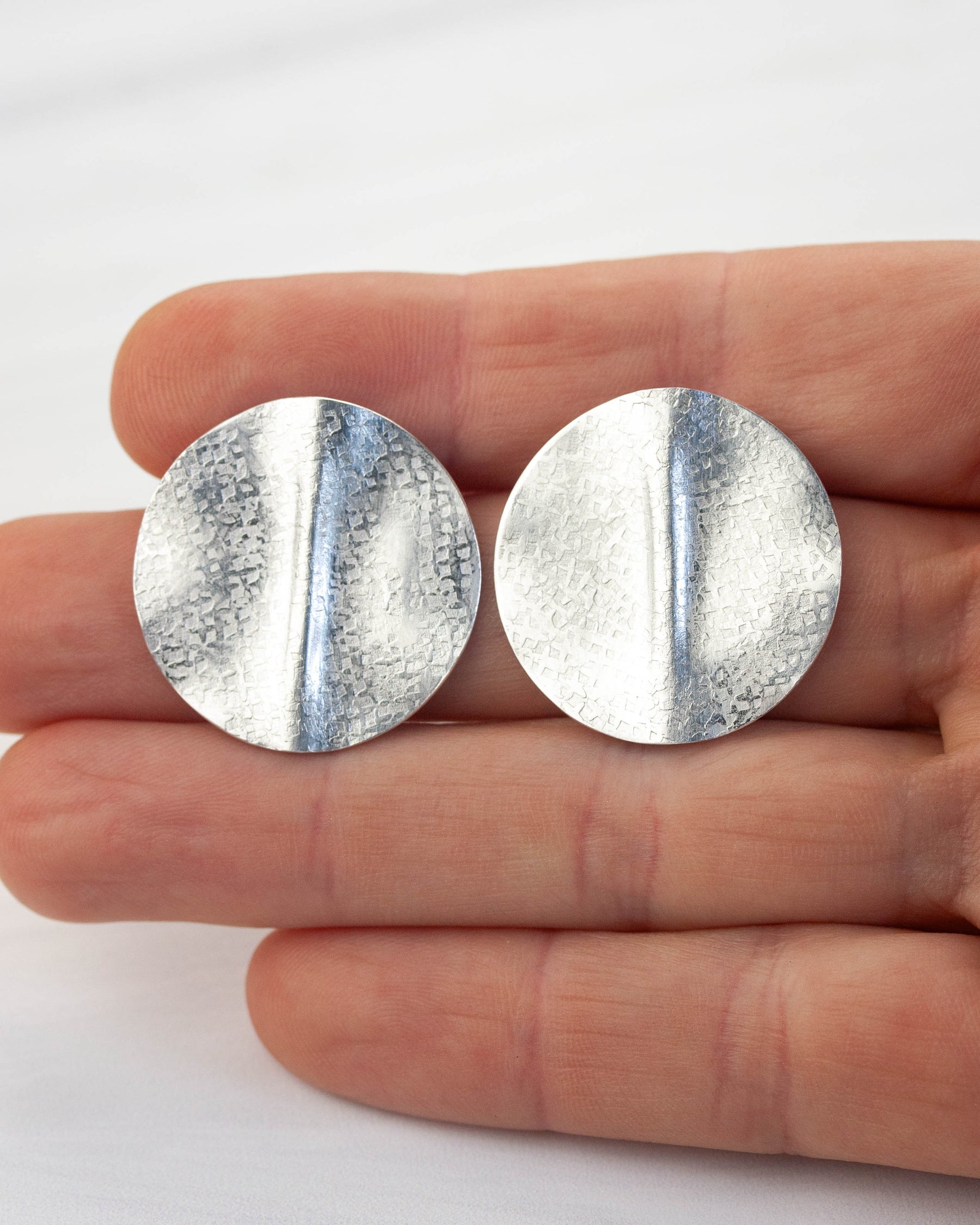 Radial silver Earrings