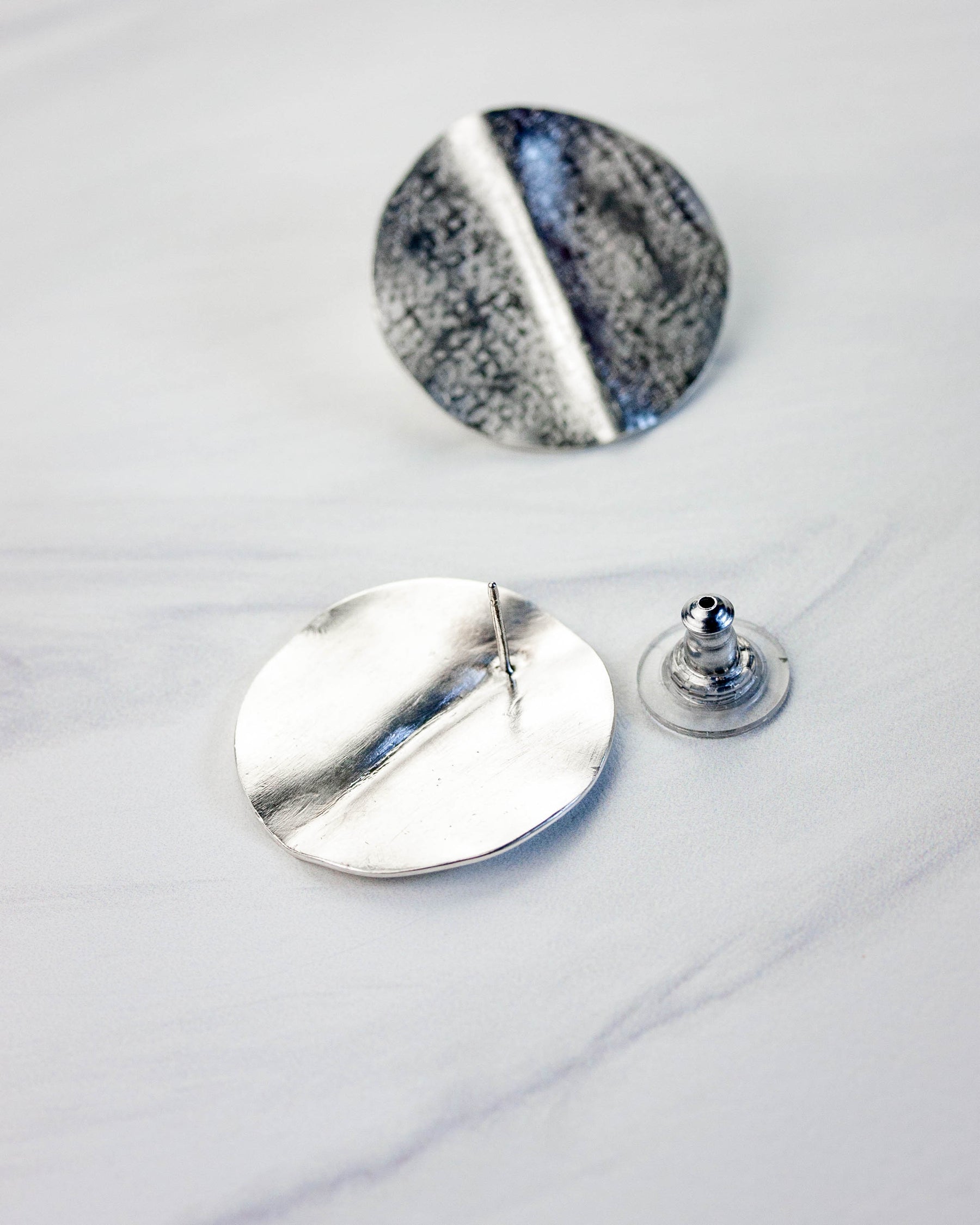 Radial silver Earrings