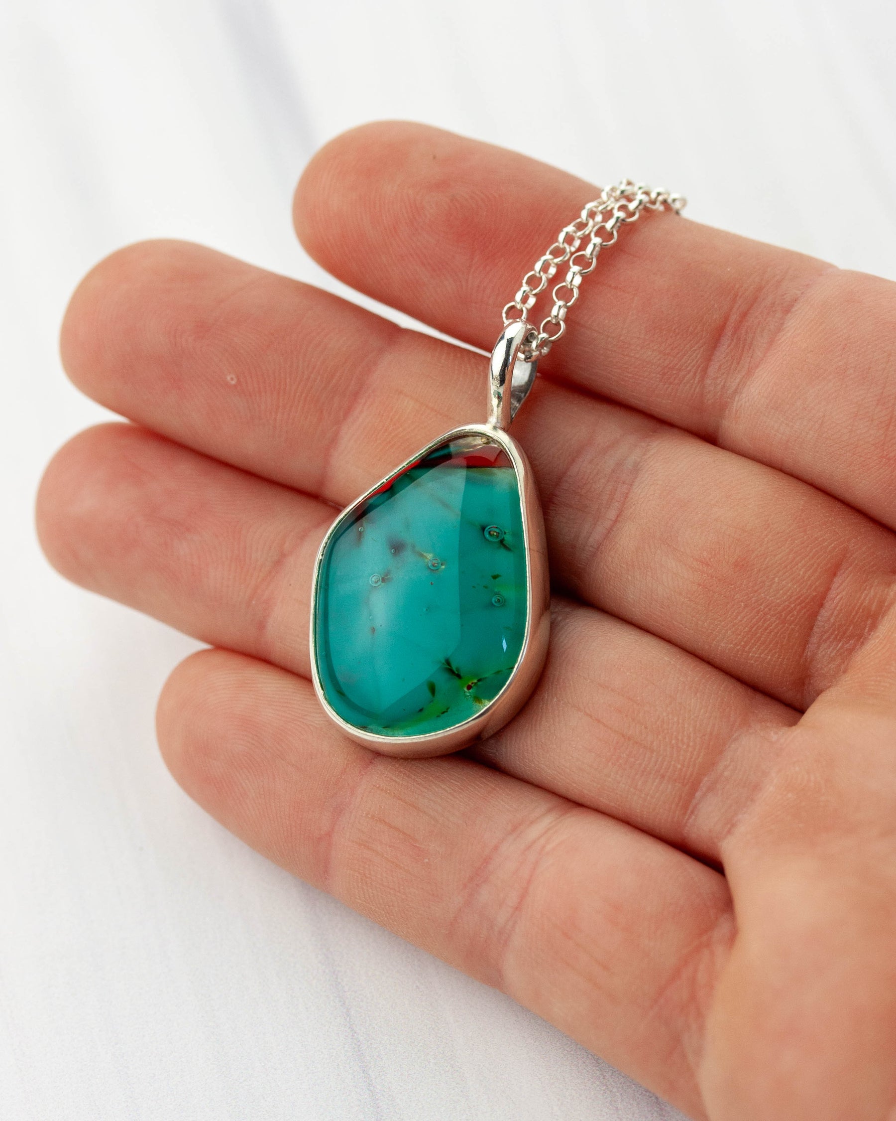 Vernal Pool | Turquoise glass pendant