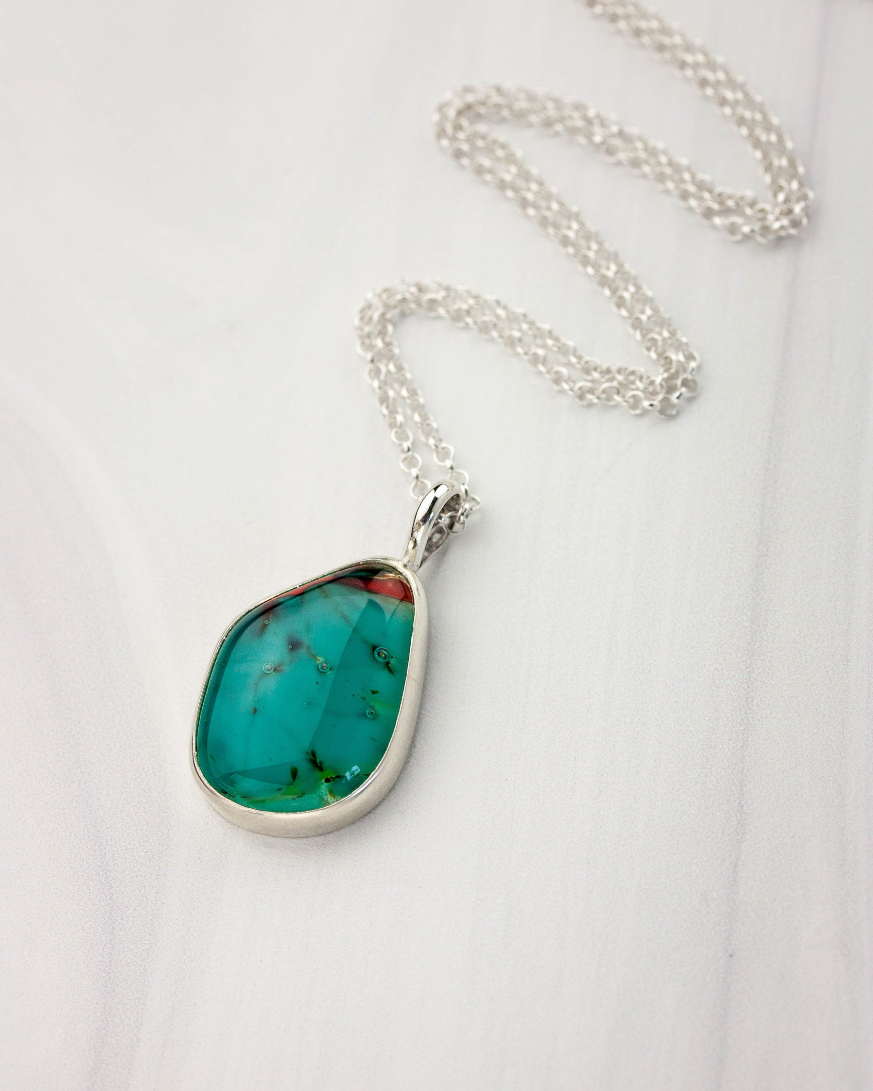 Vernal Pool | Turquoise glass pendant