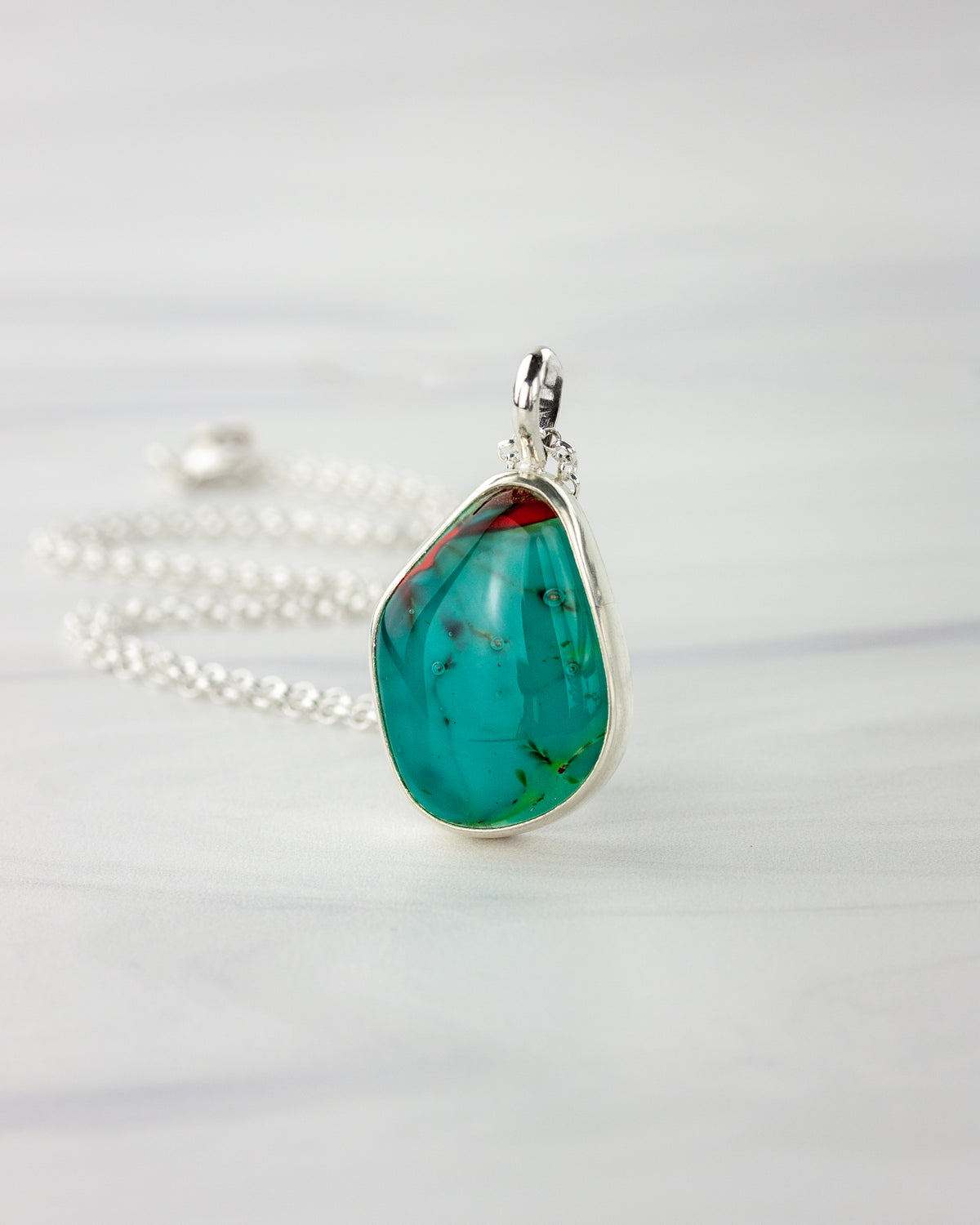 Vernal Pool | Turquoise glass pendant