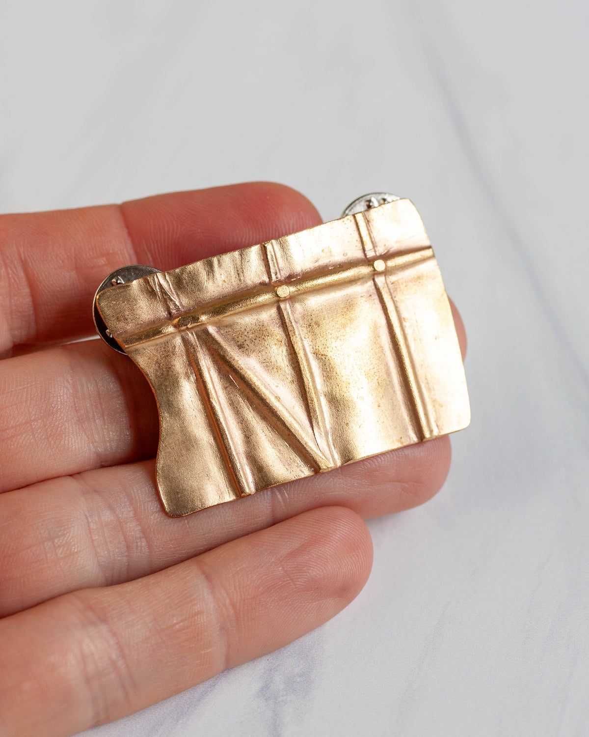 Verge Brass Brooch
