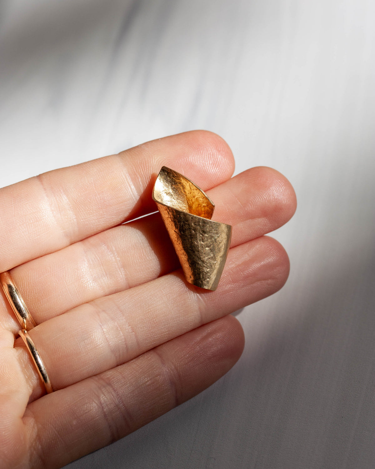 Wave Brass Brooch