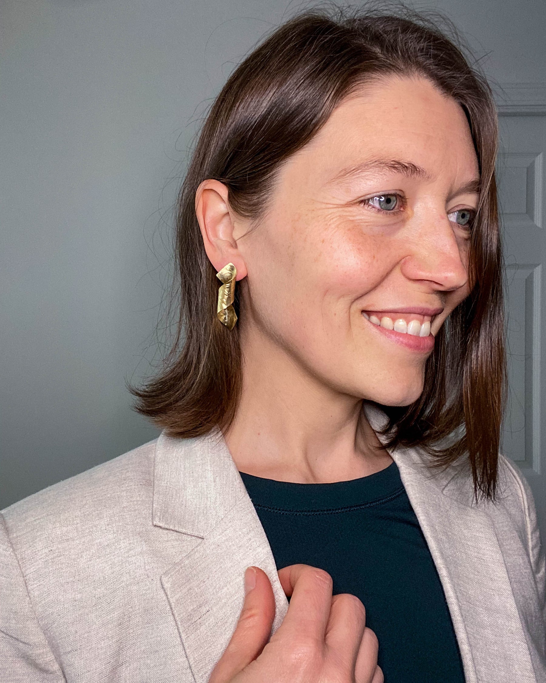 Cascade Brass Earrings