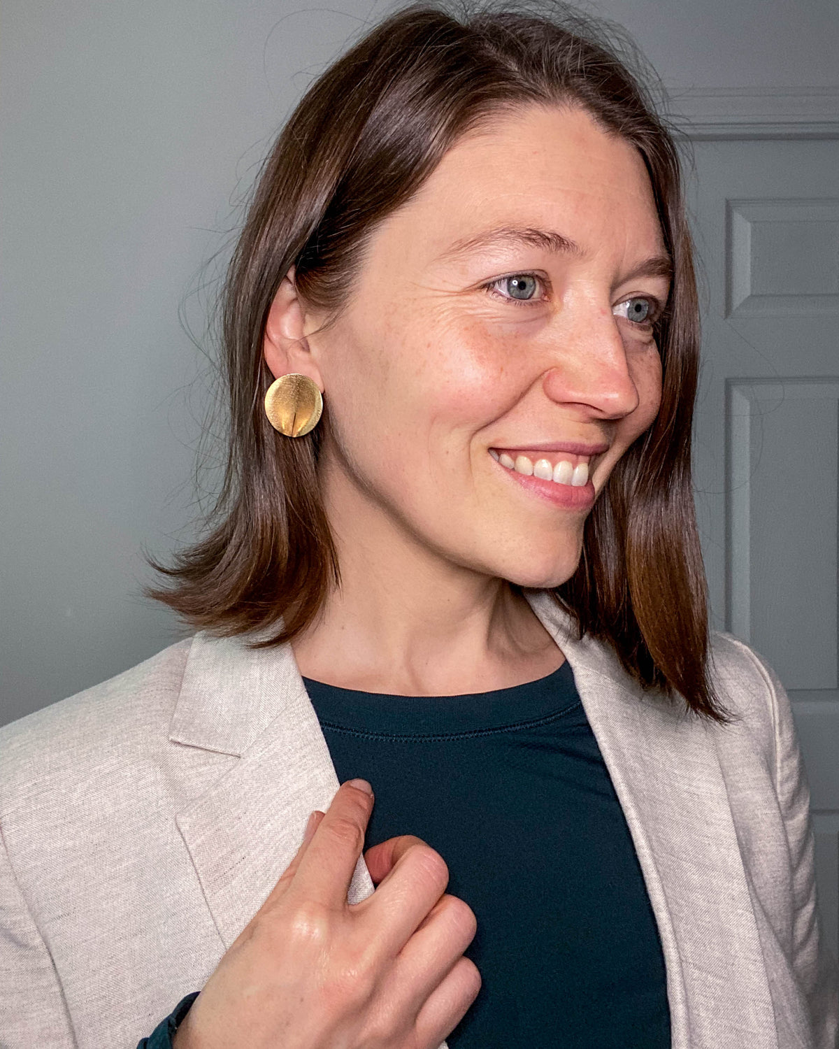Crest Brass Earrings