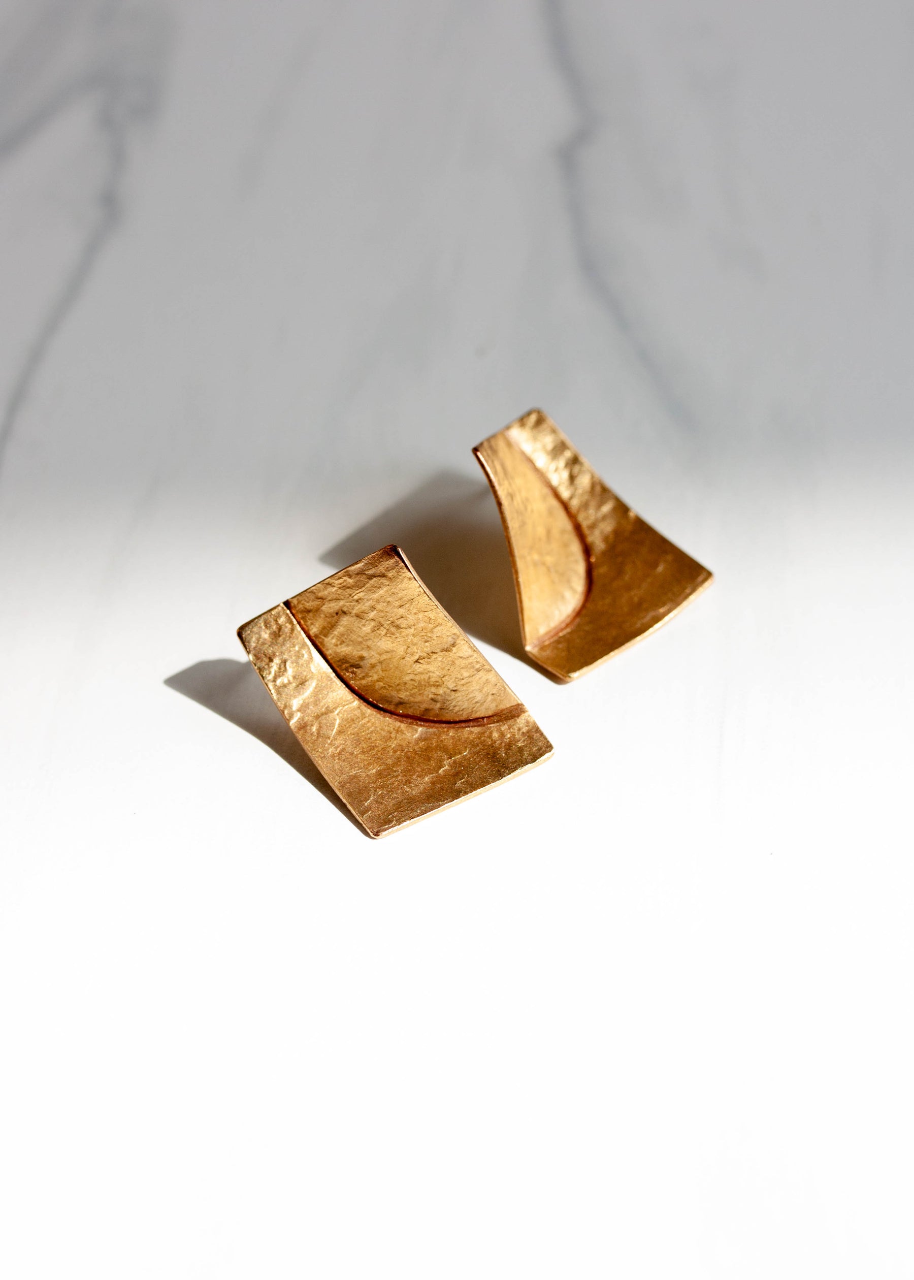 Hemisphere Brass Earrings