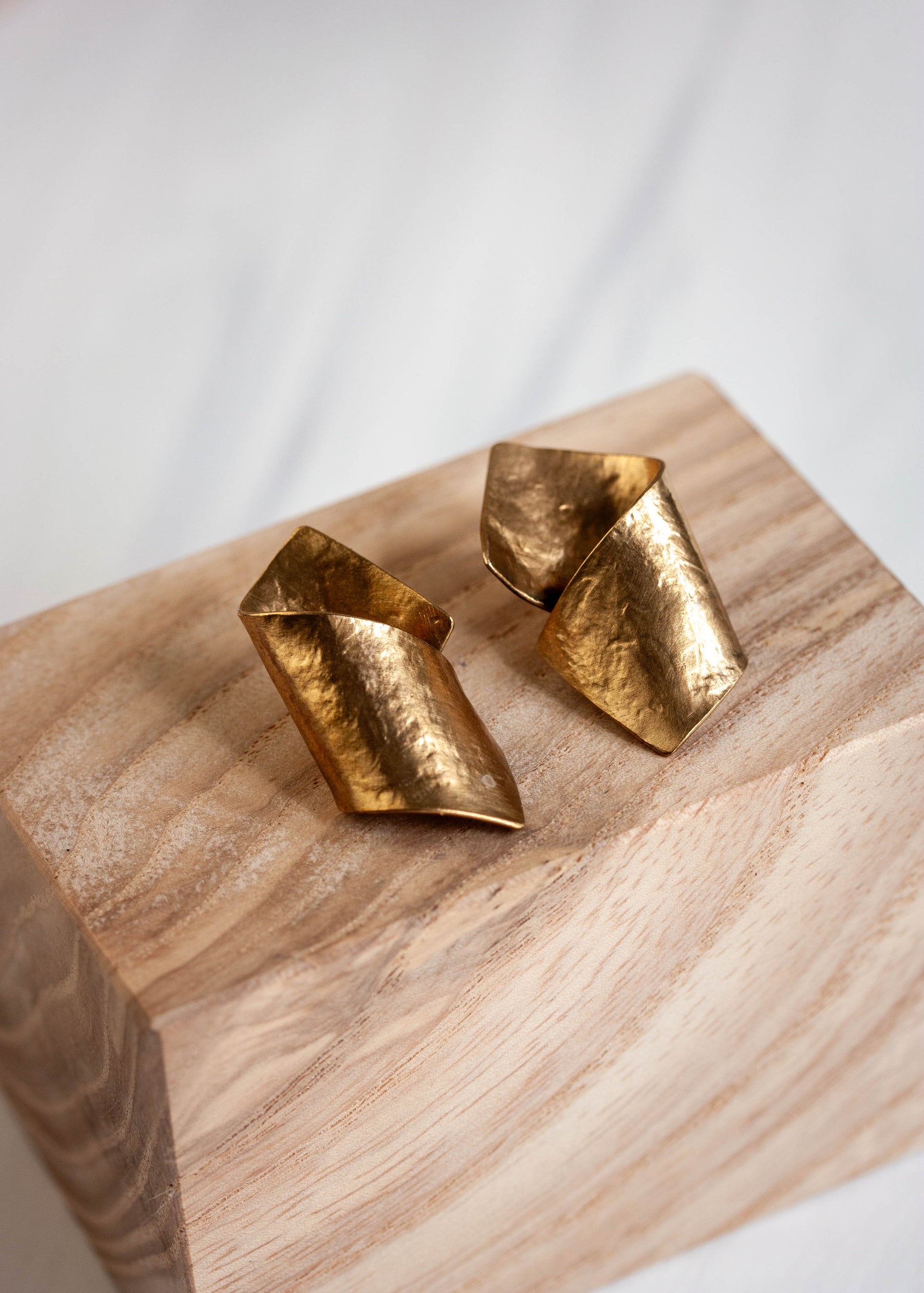 Wave Brass Earrings