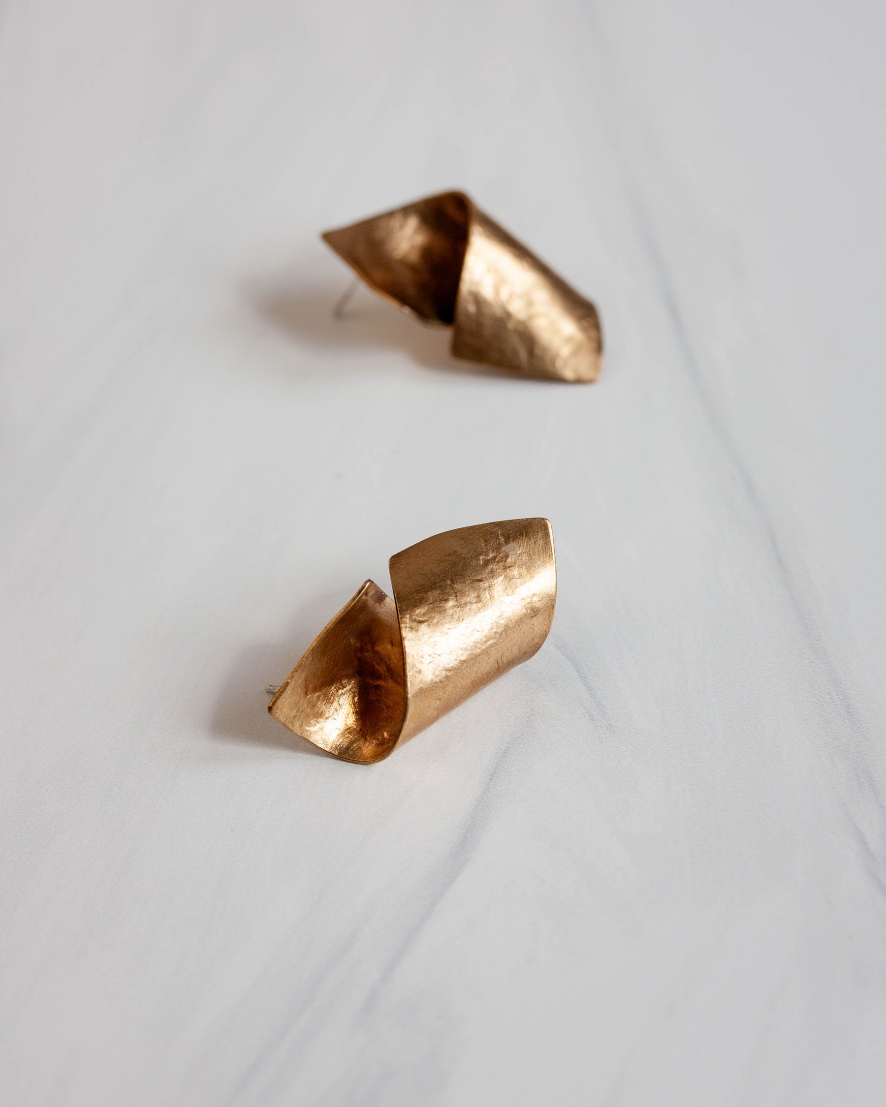 Wave Brass Earrings