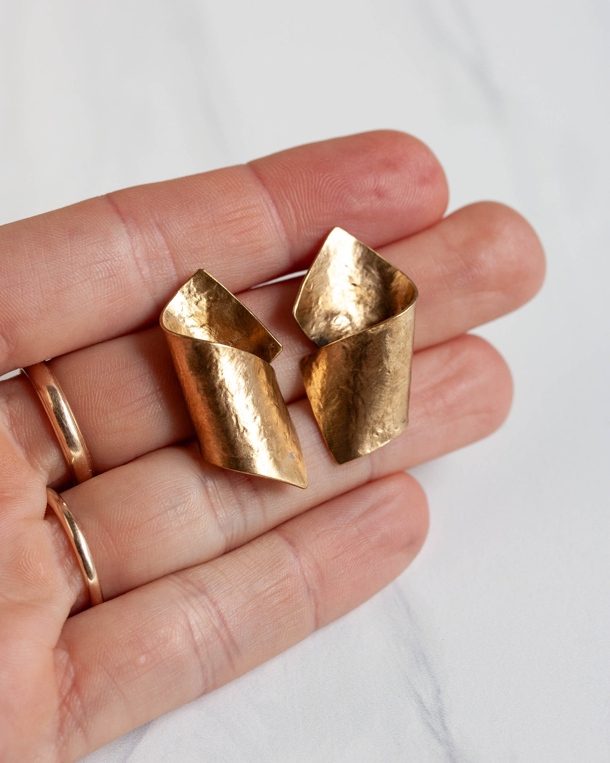 Wave Brass Earrings