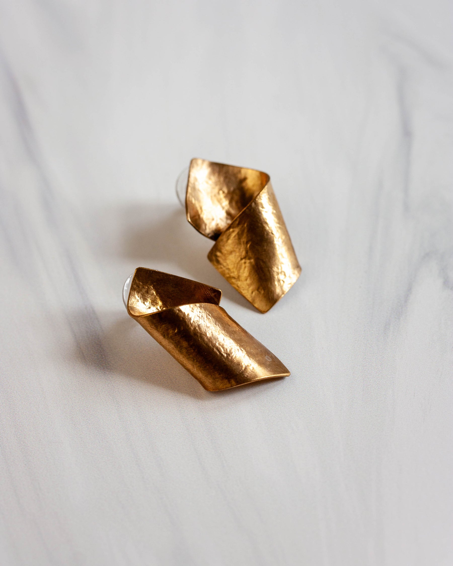 Wave Brass Earrings