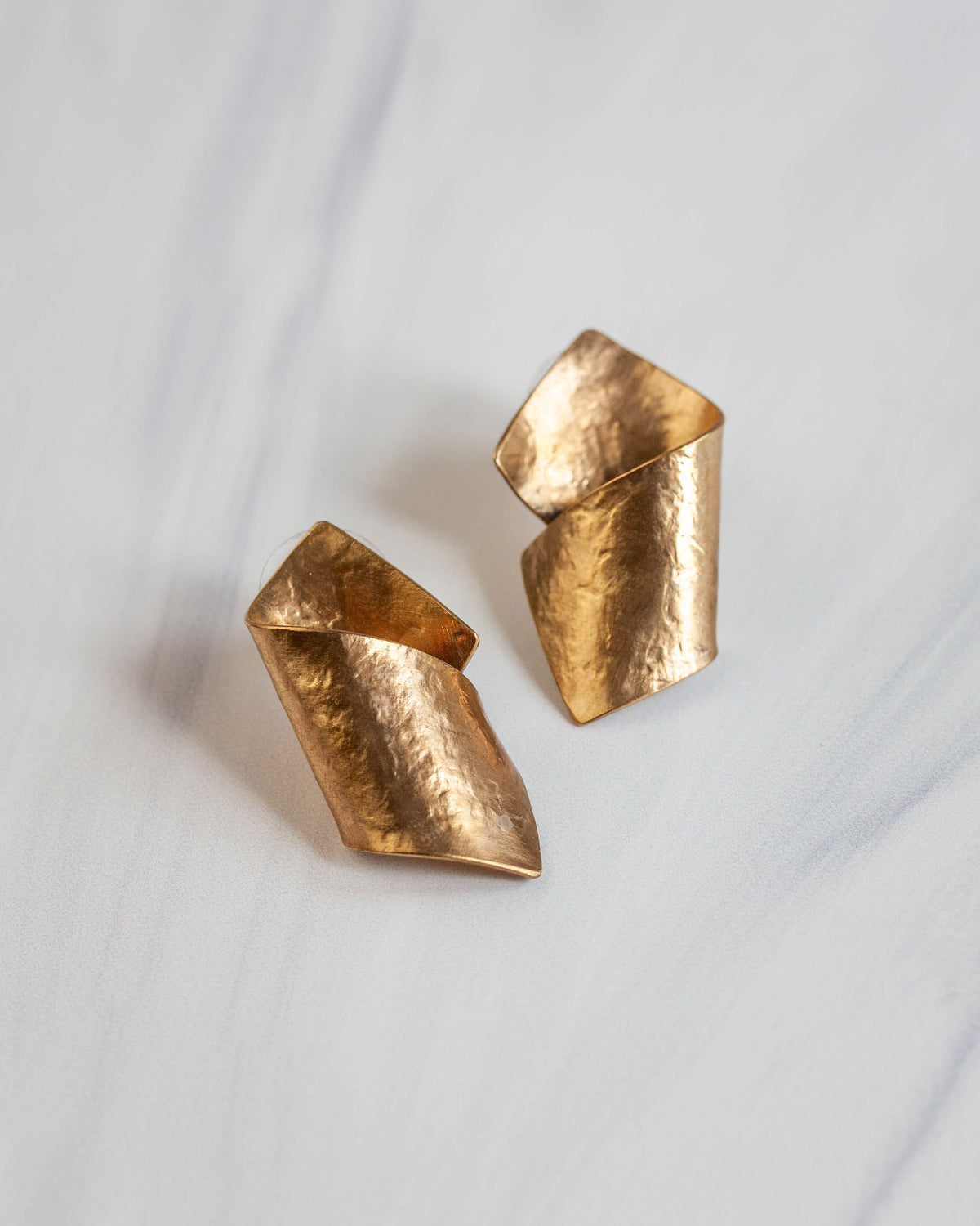 Wave Brass Earrings