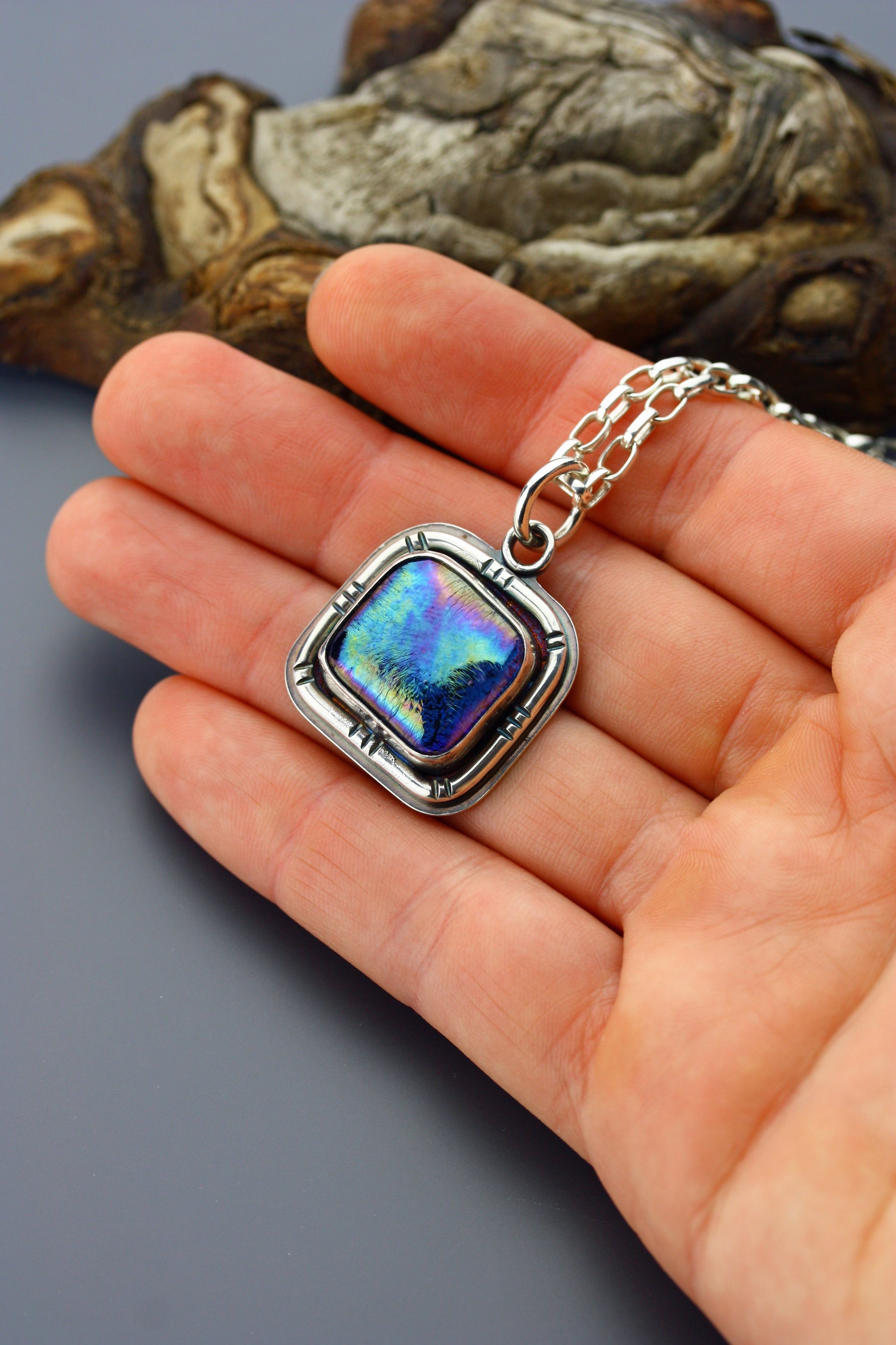 Galactic | Dichroic Glass Pendant
