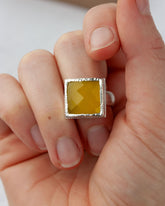 Sulis | Yellow Chalcedony Ring - US 8.5
