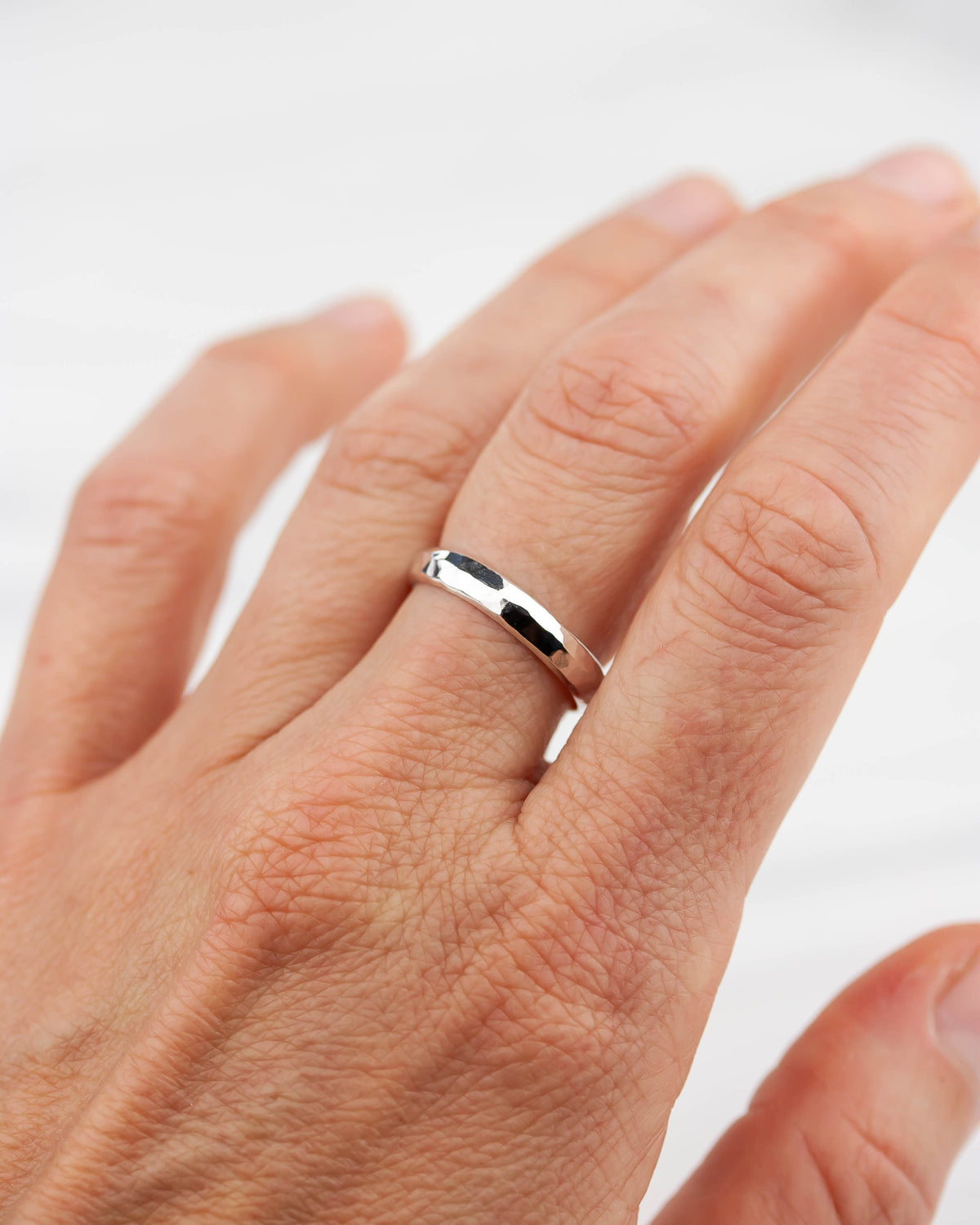 Hammered Silver Stacking Ring