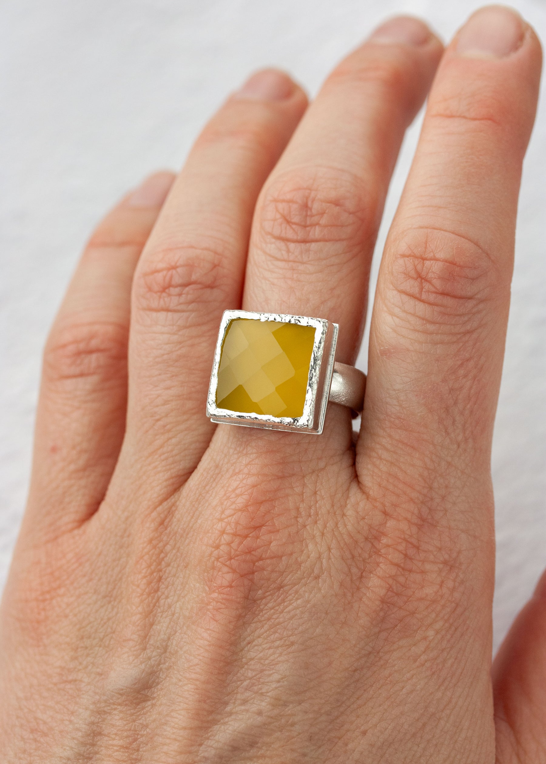 Sulis | Yellow Chalcedony Ring - US 8.5