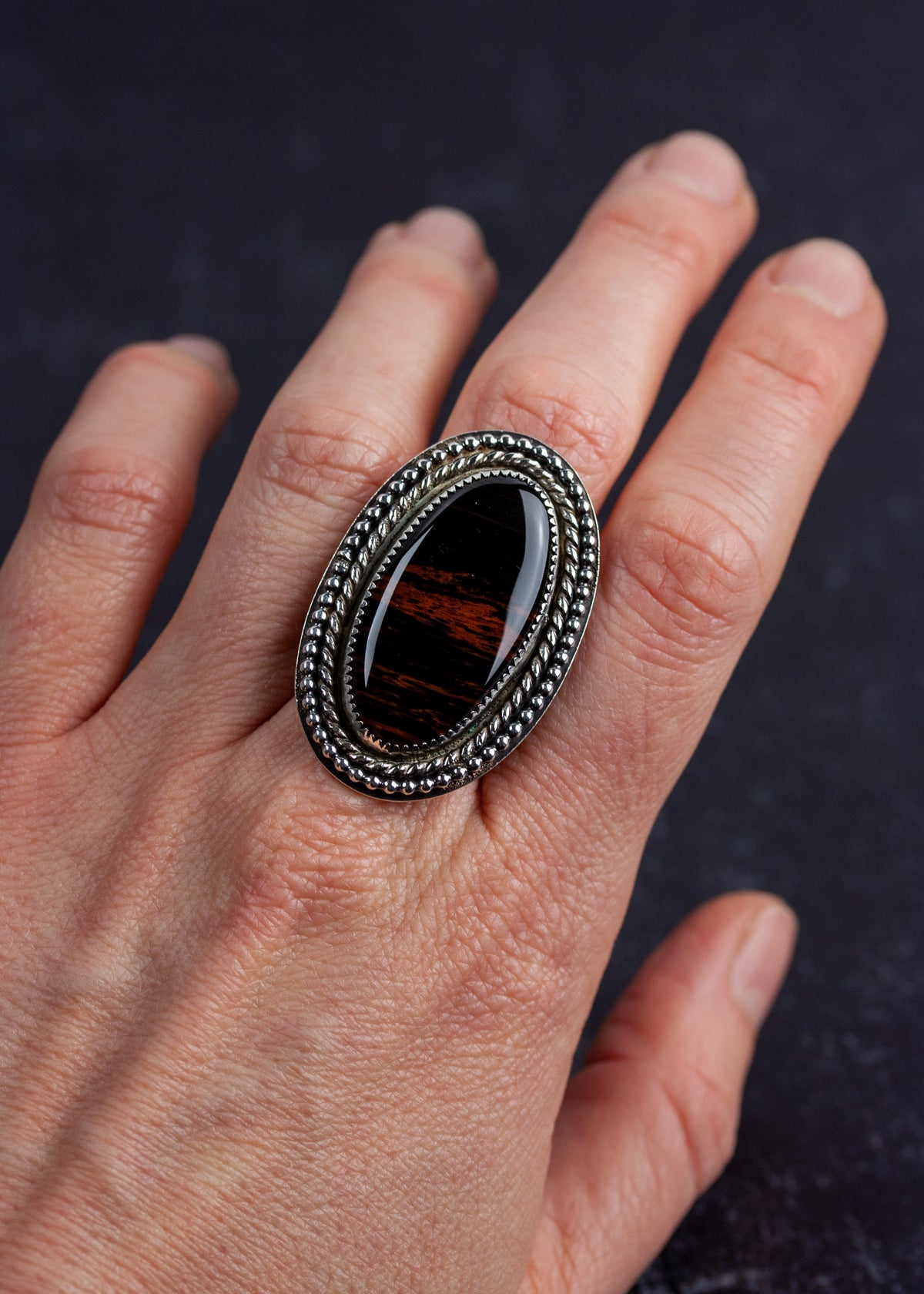 River Styx | Obsidian Ring - US 8