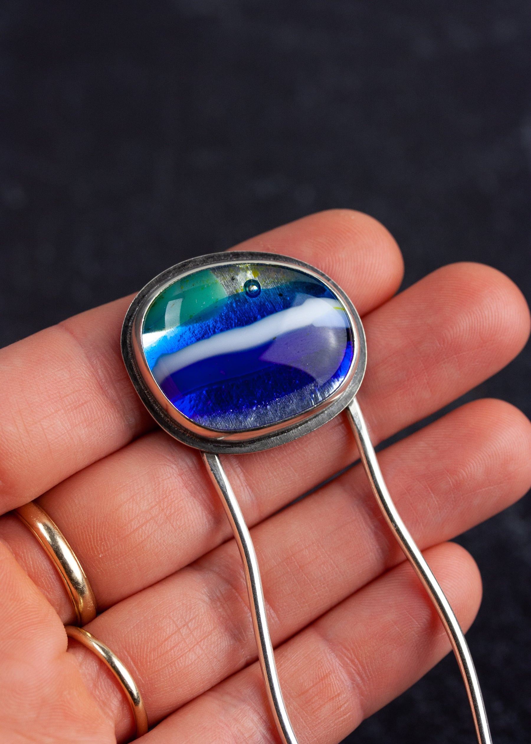 Clear Skies Glass Hair Fork