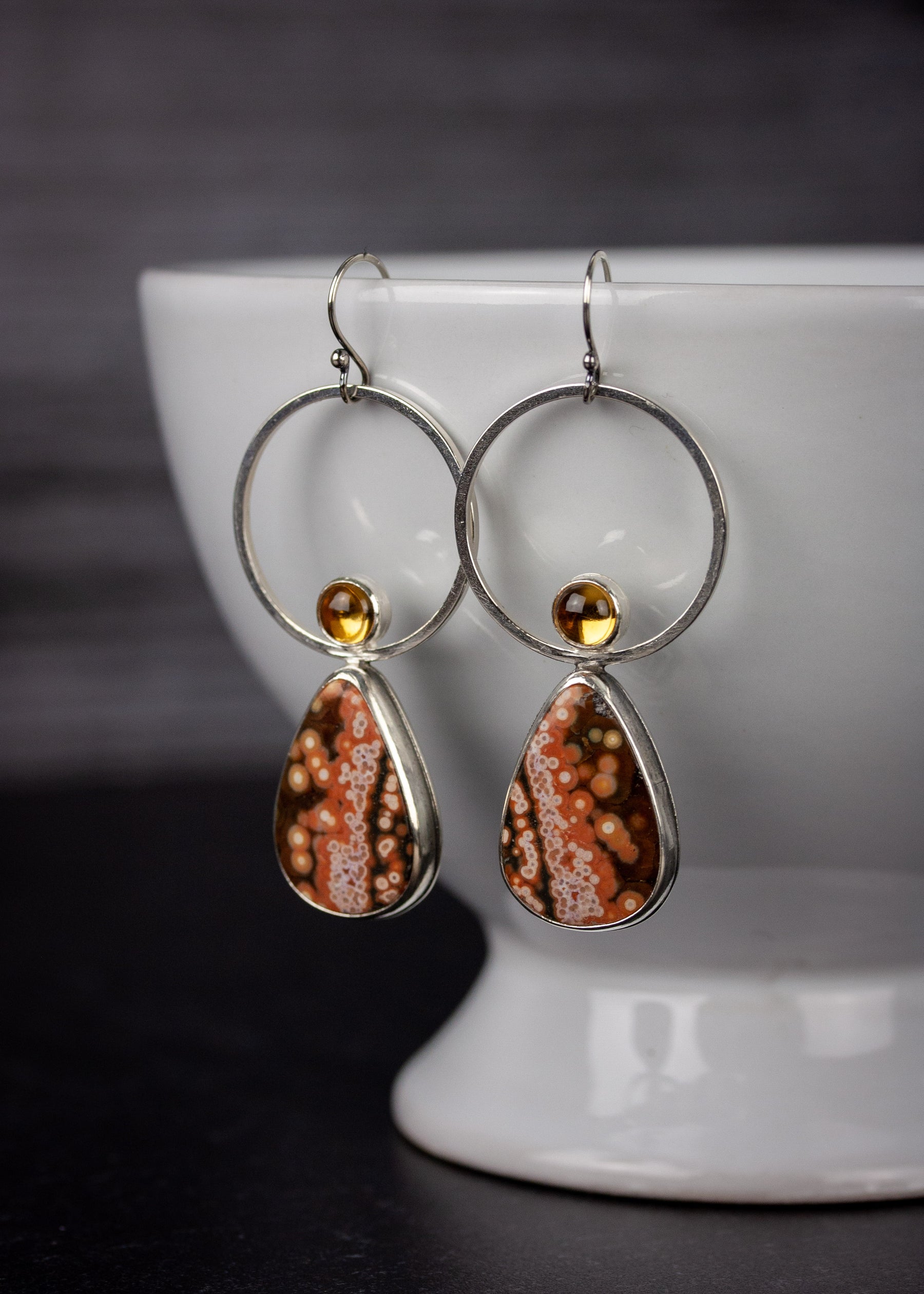 Rising Sun Ocean Jasper Earrings