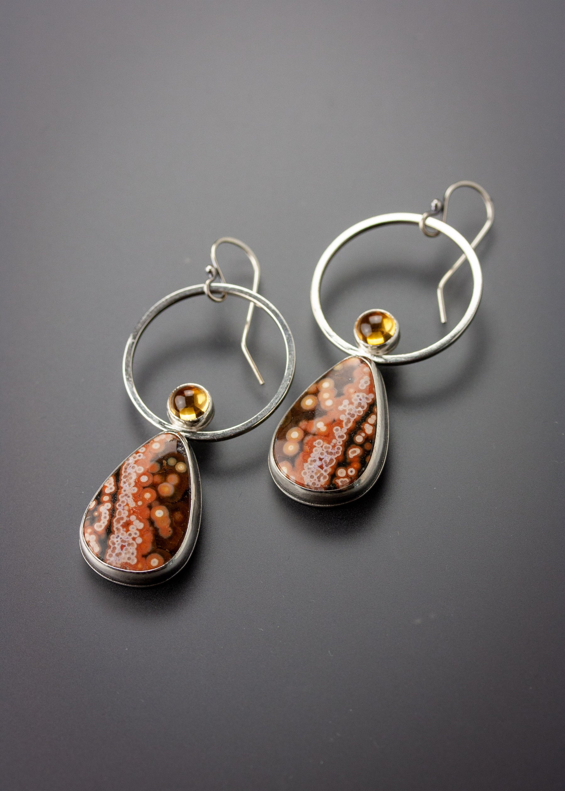 Rising Sun Ocean Jasper Earrings