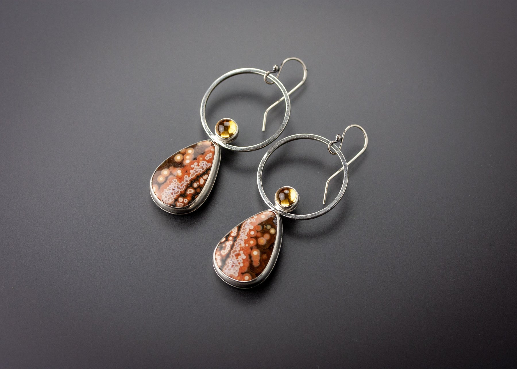 Rising Sun Ocean Jasper Earrings