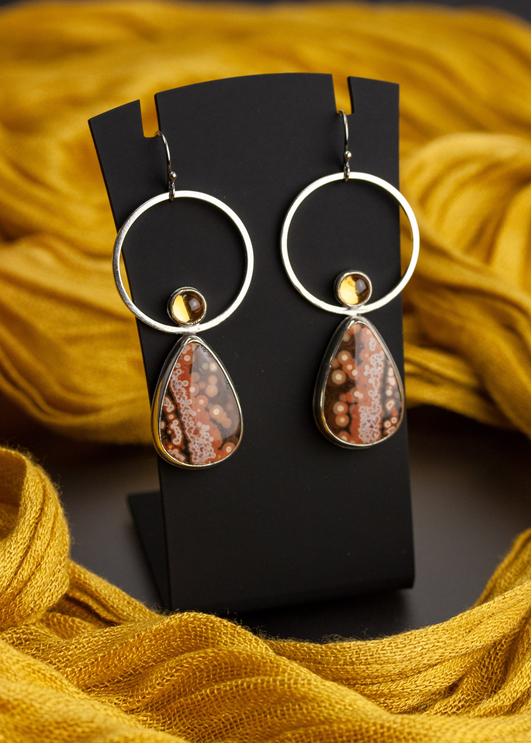 Rising Sun Ocean Jasper Earrings