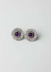 Sunburst Studs - Amethyst, Citrine, or Carnelian