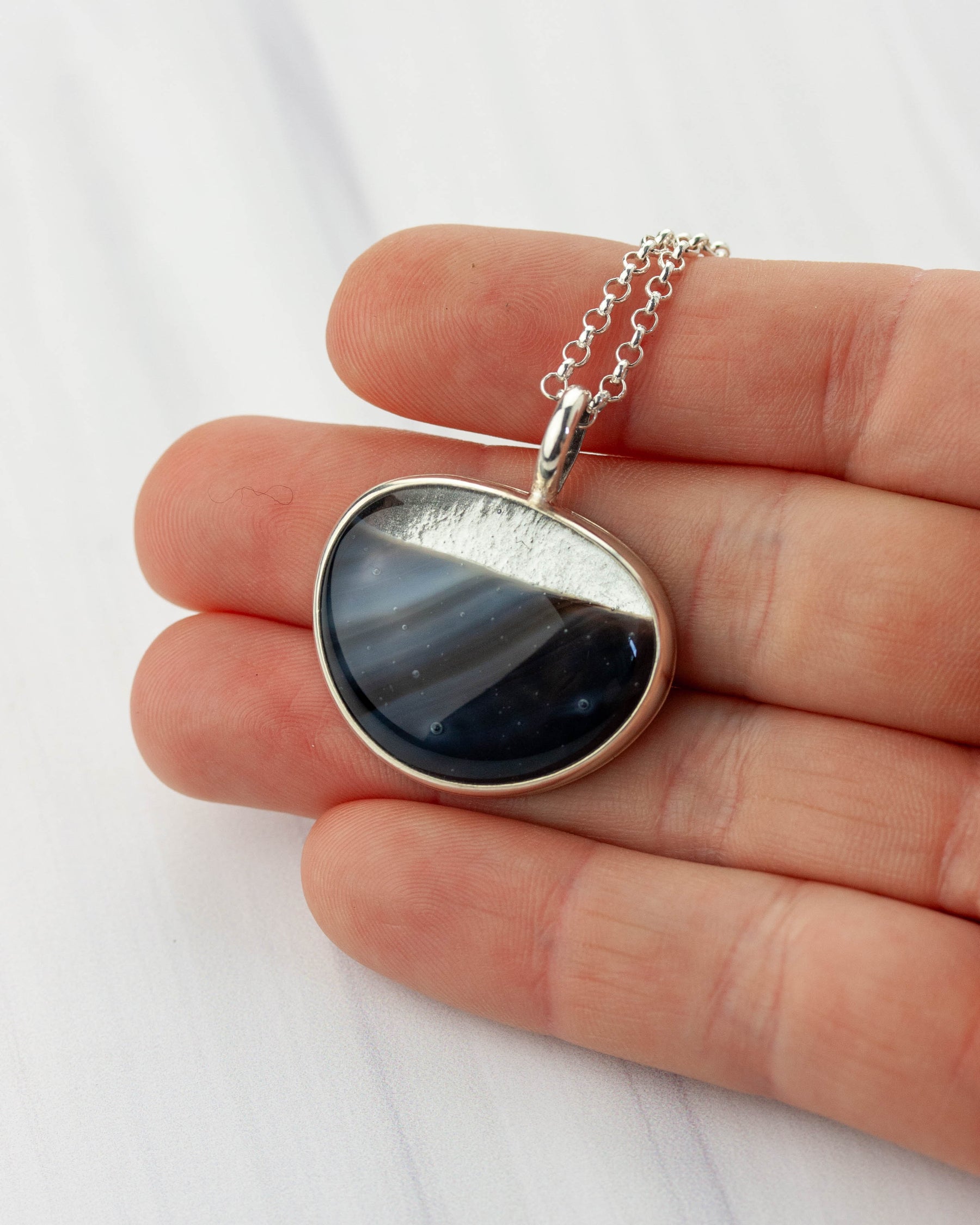 Depths | Grey glass pendant