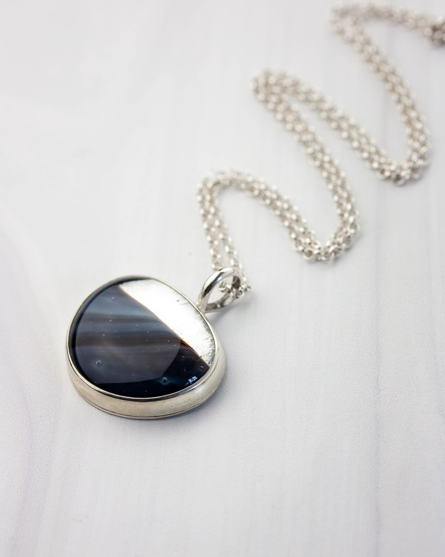 Depths | Grey glass pendant