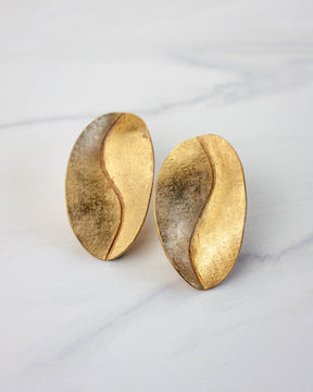 Meander Brass Earrings