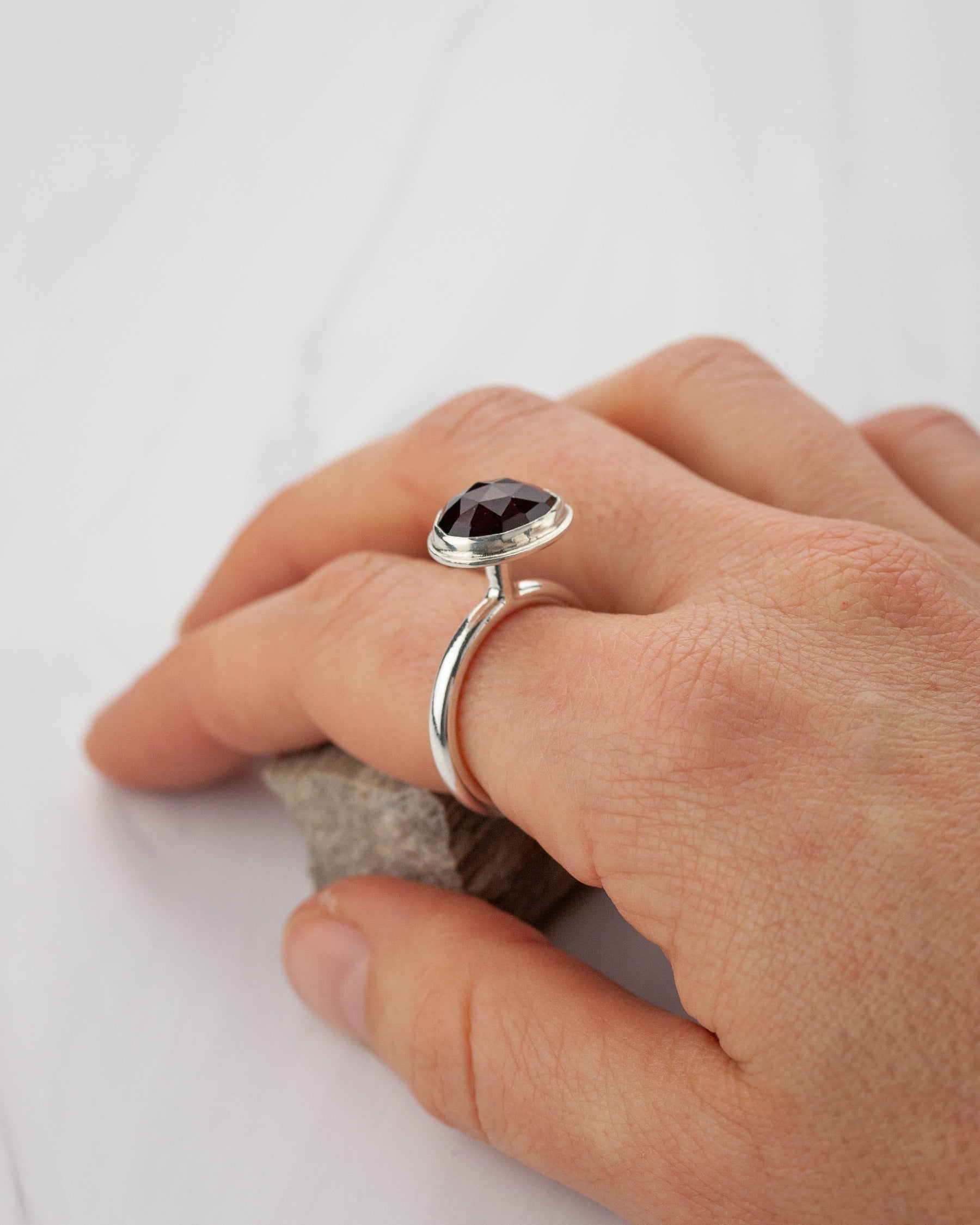 Garnet Pinnacle Ring, Size 8