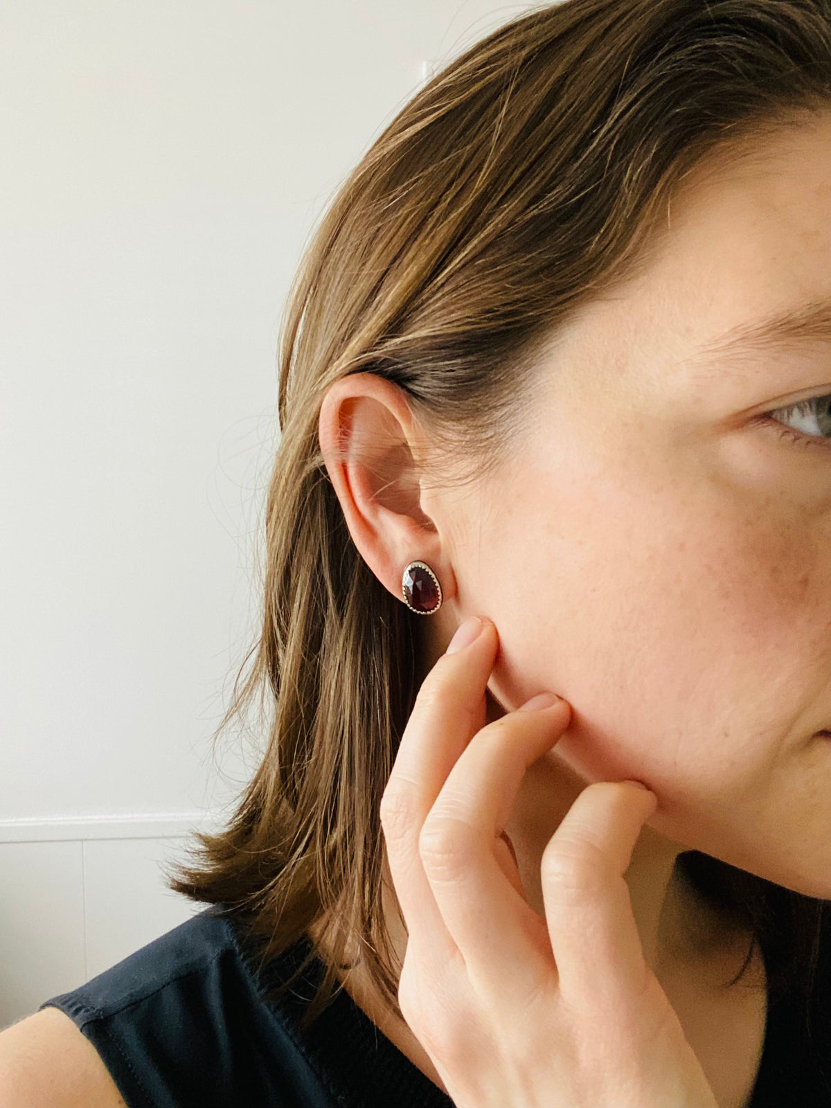 Garnet Stud Earrings