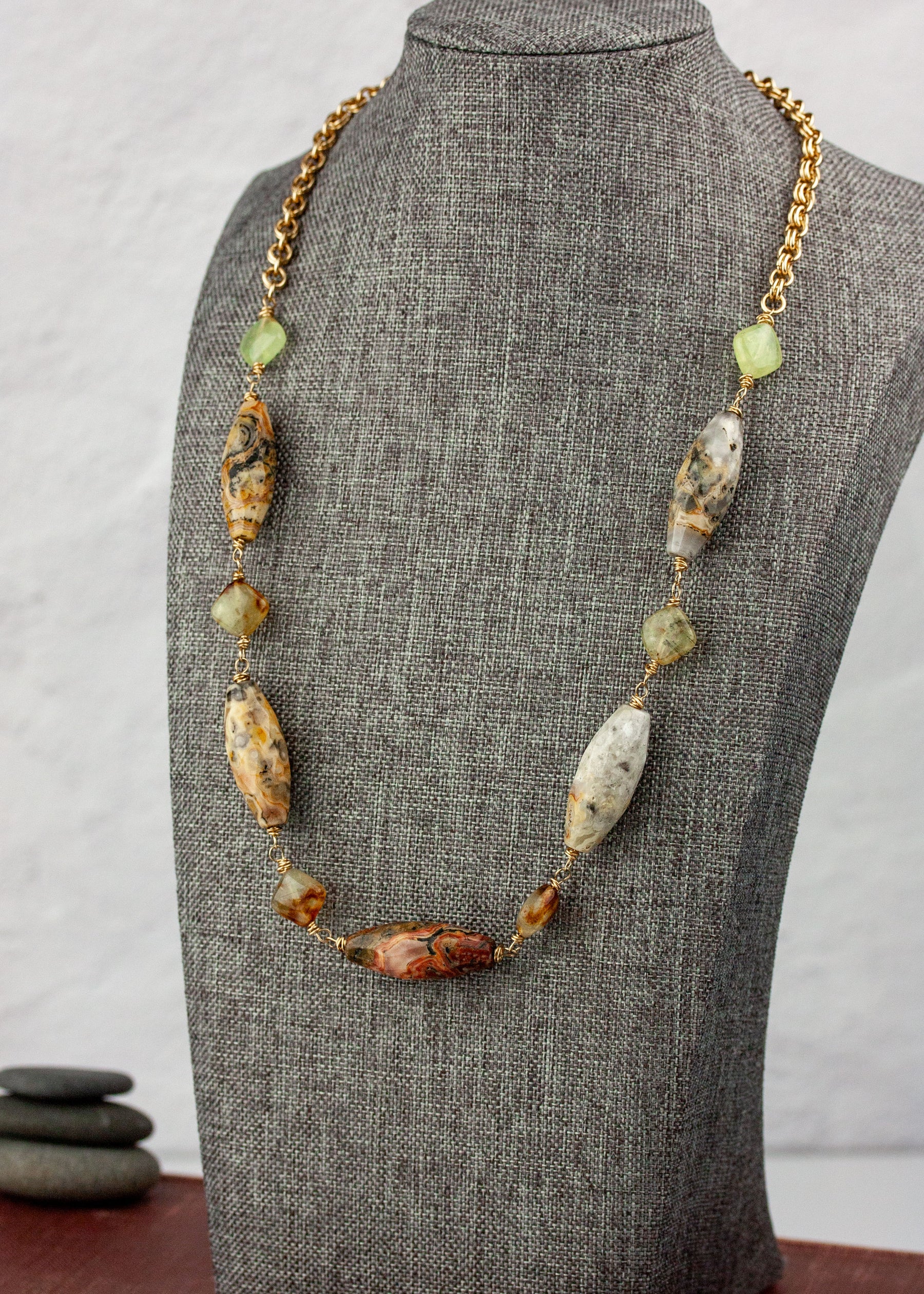 Golden Cavern Agate Necklace